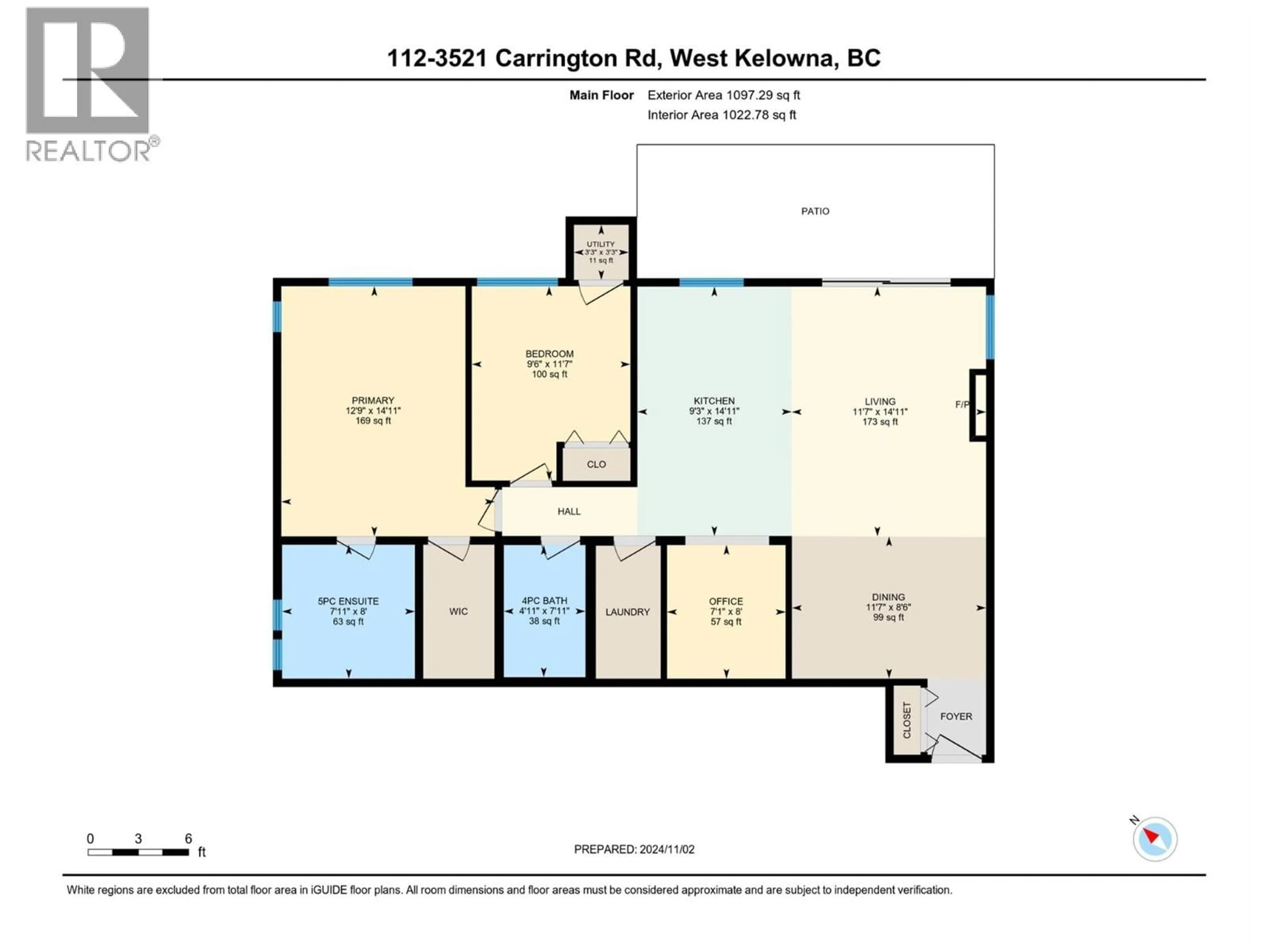 Floor plan for 112 - 3521 CARRINGTON ROAD, West Kelowna British Columbia V4T2E6