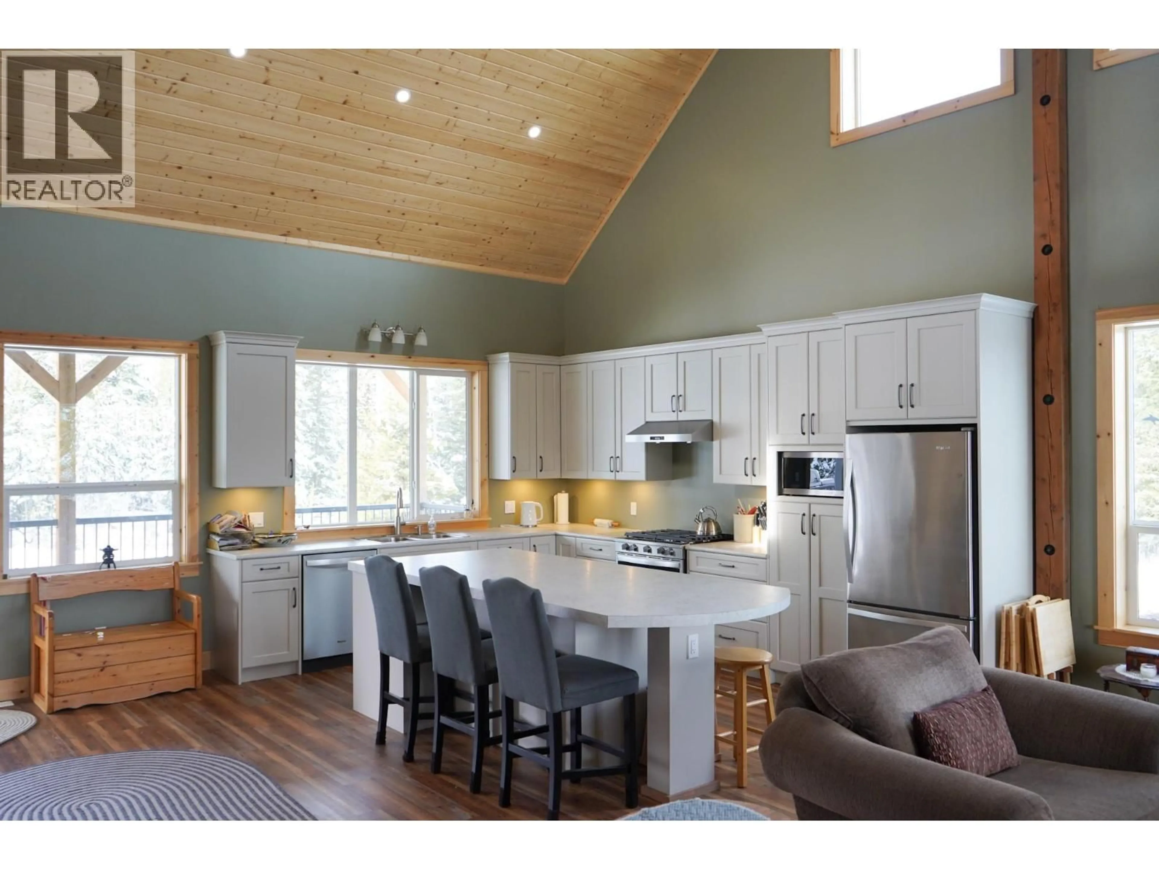Open concept kitchen, wood/laminate floor for 3630 SHARPTAIL ROAD, Clinton British Columbia V0K1K0