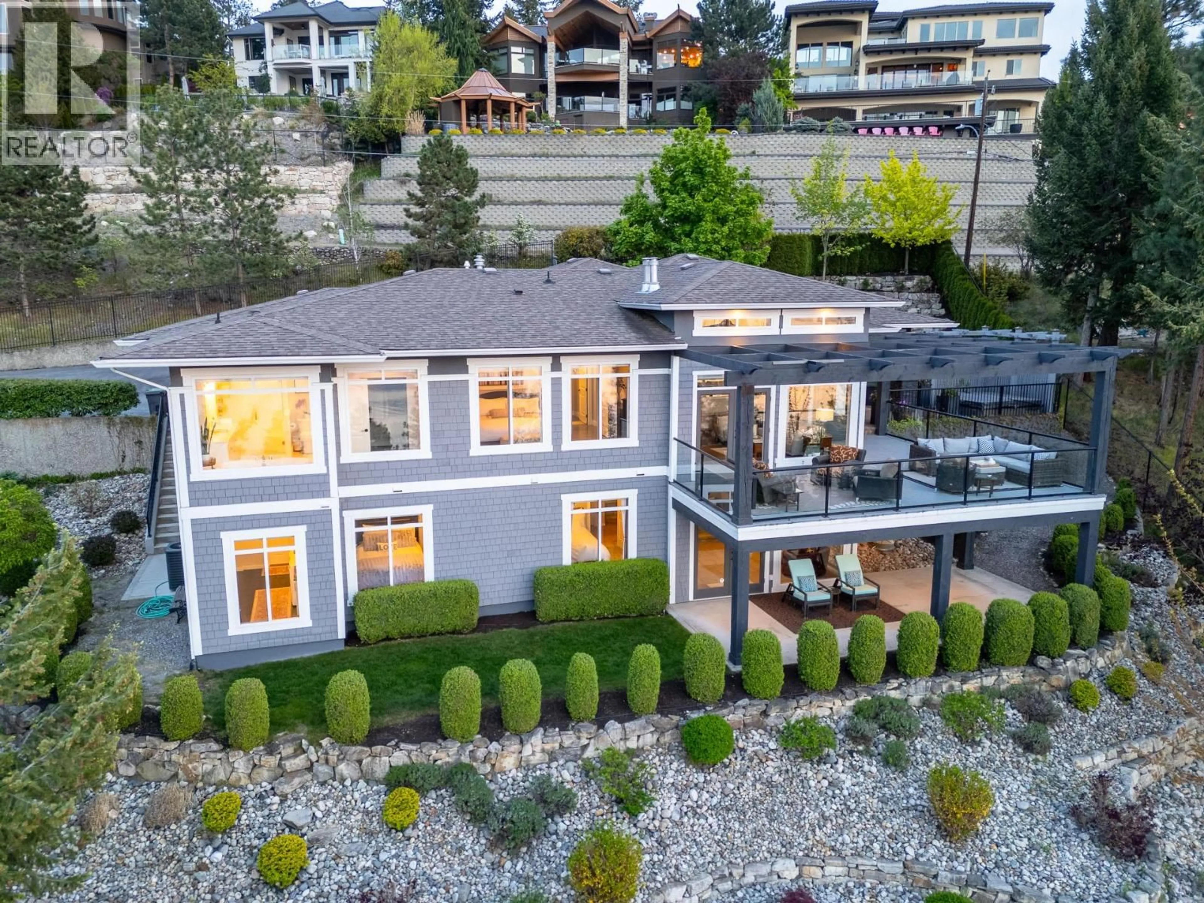 A pic from outside/outdoor area/front of a property/back of a property/a pic from drone, mountain view for 421 EDGEMONT COURT, Kelowna British Columbia V1W2Z4