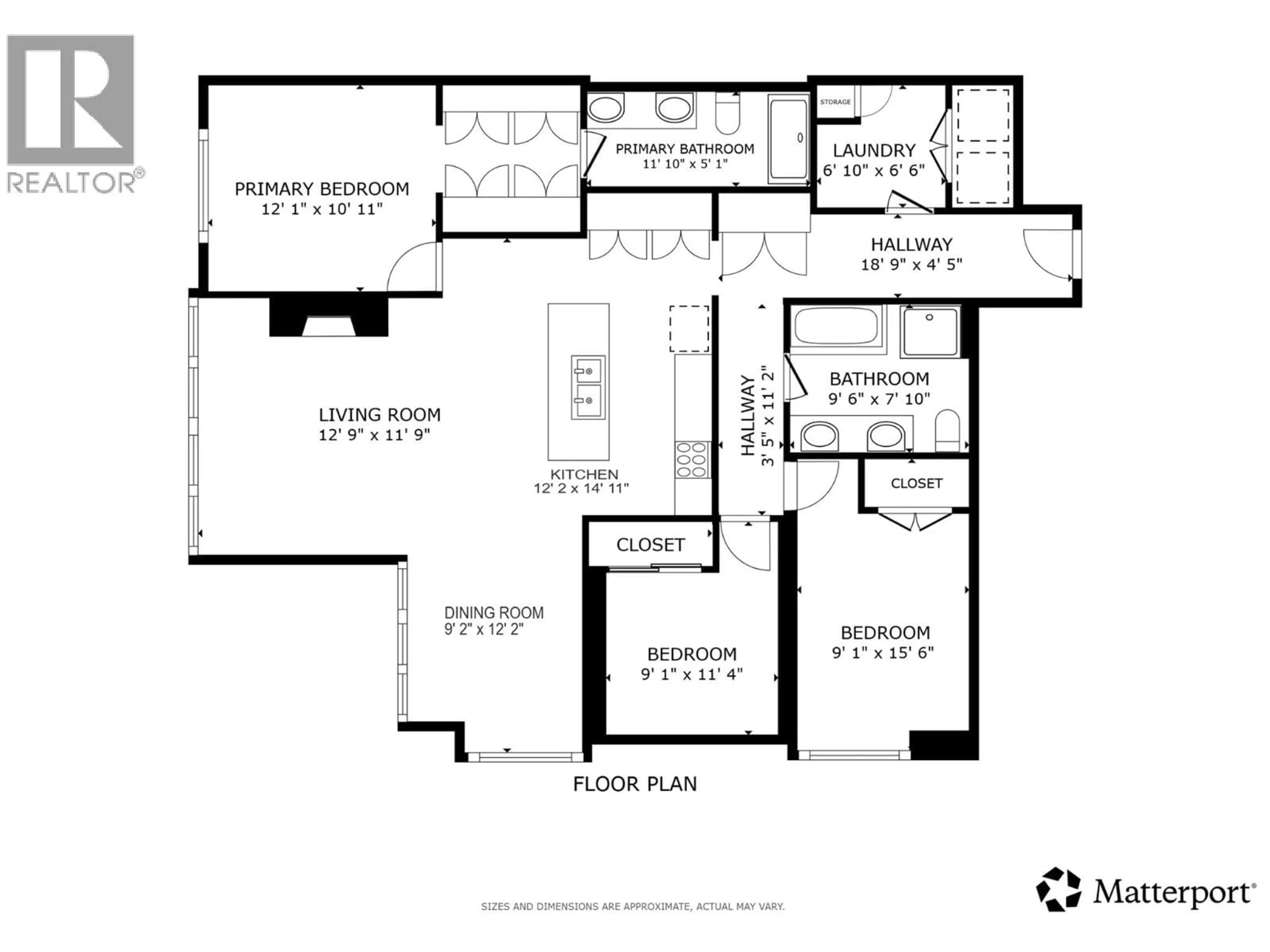 Floor plan for 1101 - 485 GROVES AVENUE, Kelowna British Columbia V1Y0C1