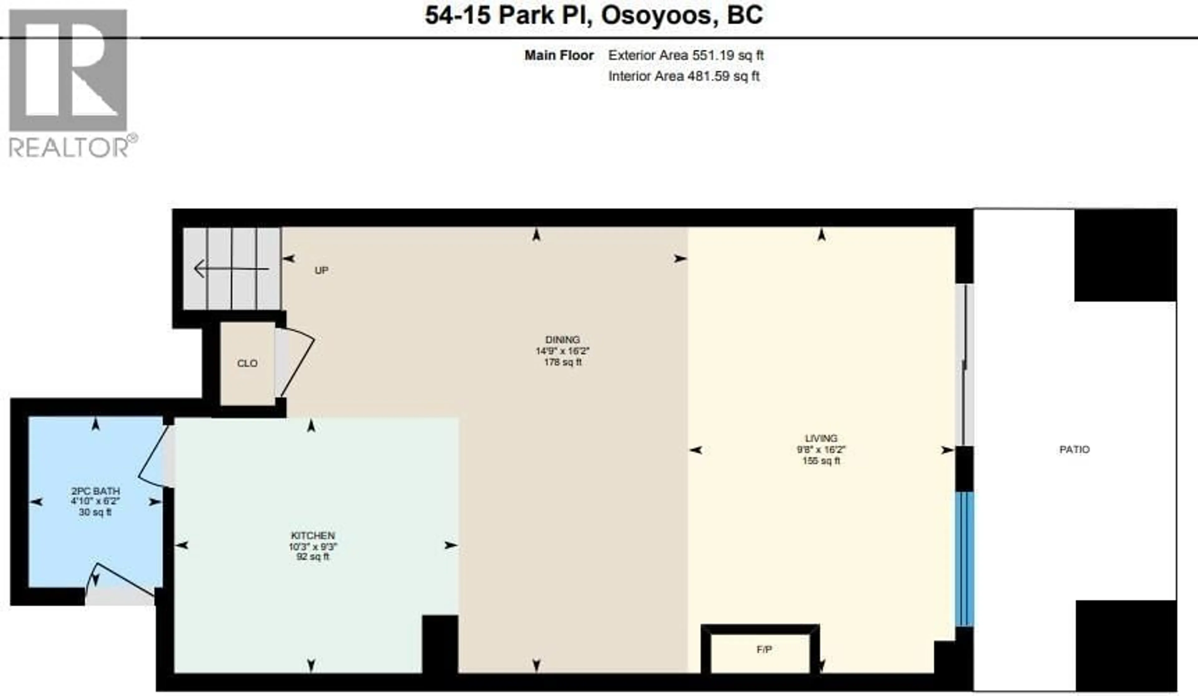 Floor plan for 54 - 15 PARK PLACE, Osoyoos British Columbia V0H1V0