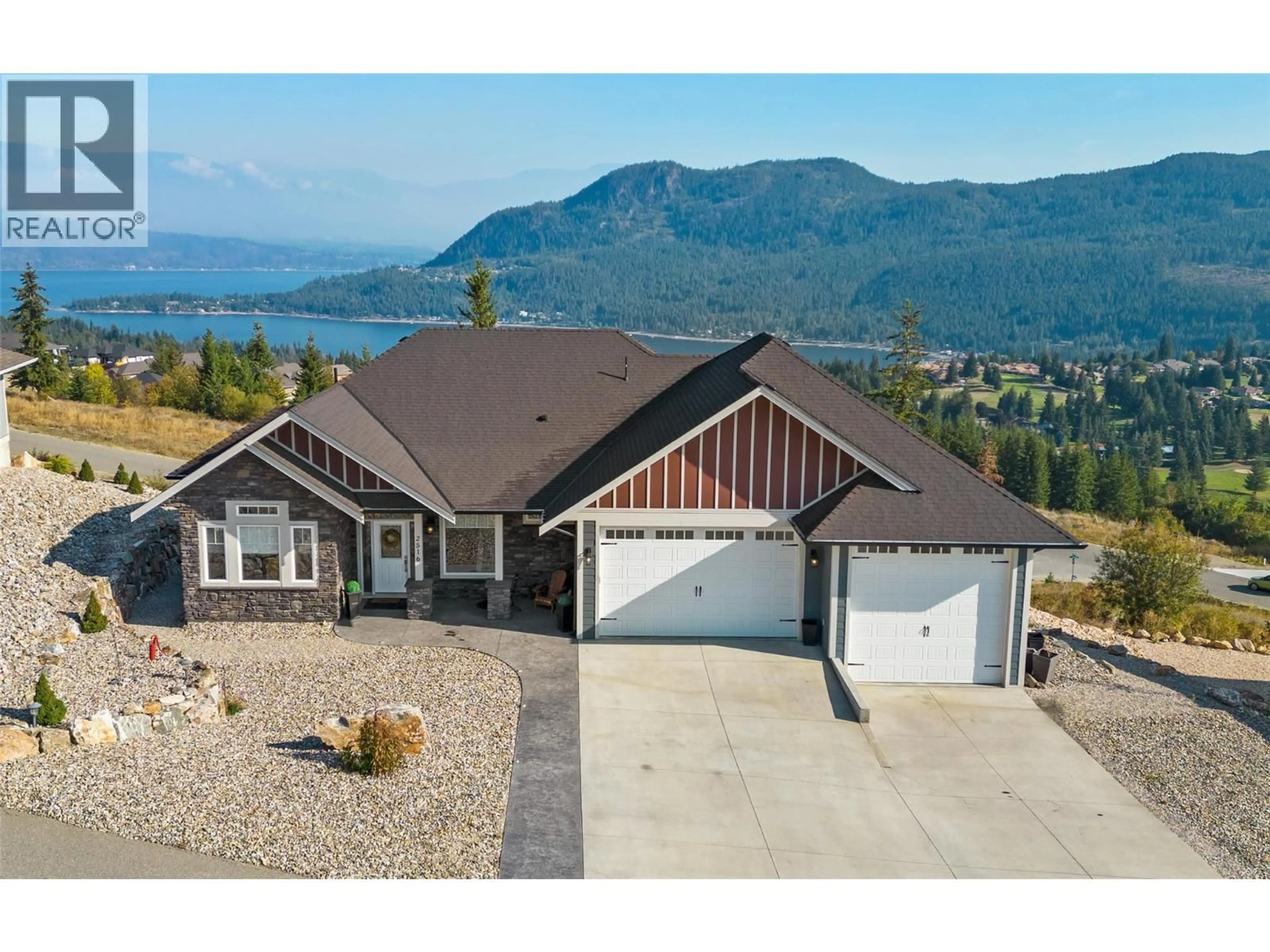 A pic from outside/outdoor area/front of a property/back of a property/a pic from drone, water/lake/river/ocean view for 2516 PANORAMIC WAY, Blind Bay British Columbia V0E1H0