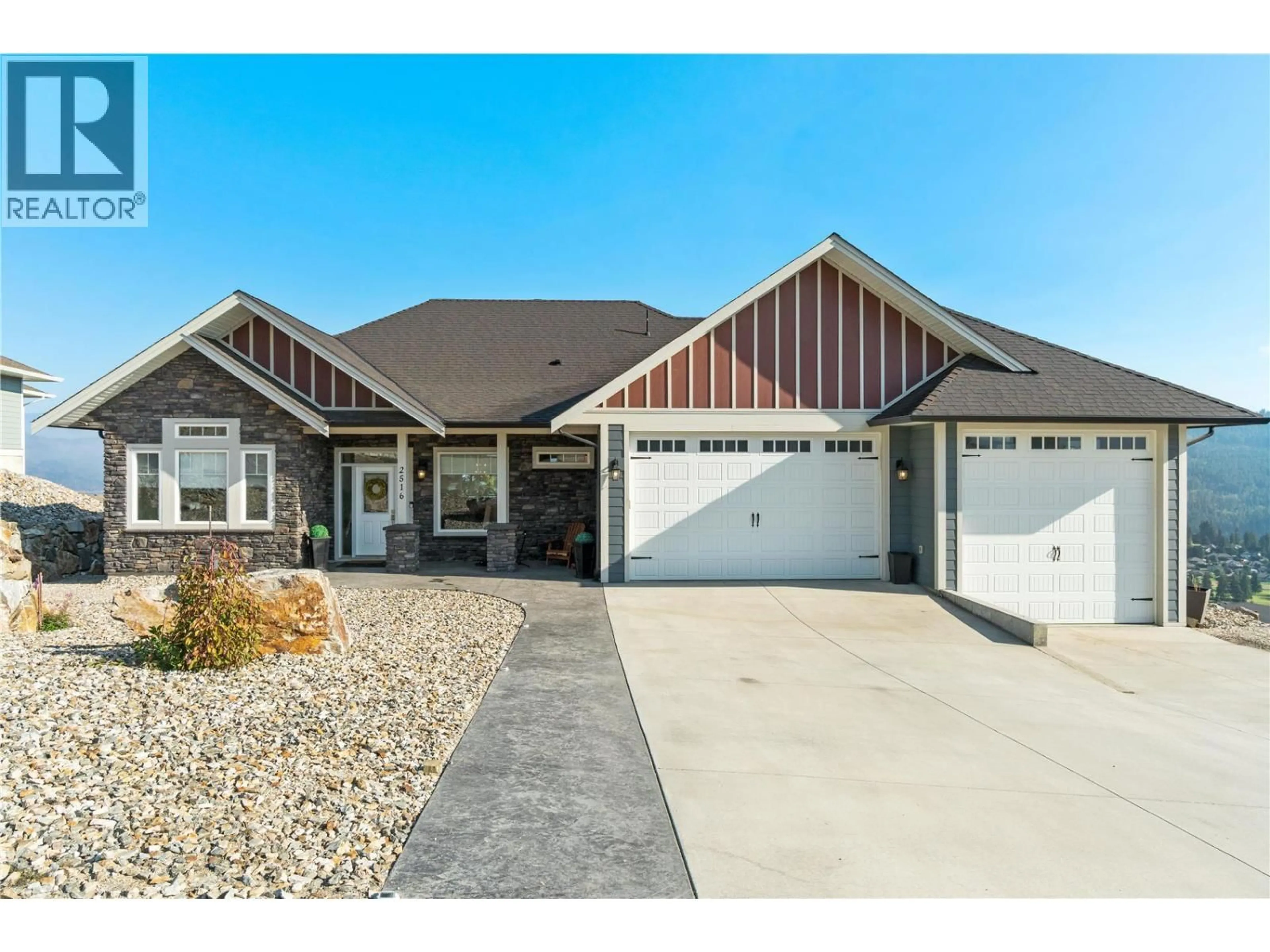 Home with vinyl exterior material, street for 2516 PANORAMIC WAY, Blind Bay British Columbia V0E1H0
