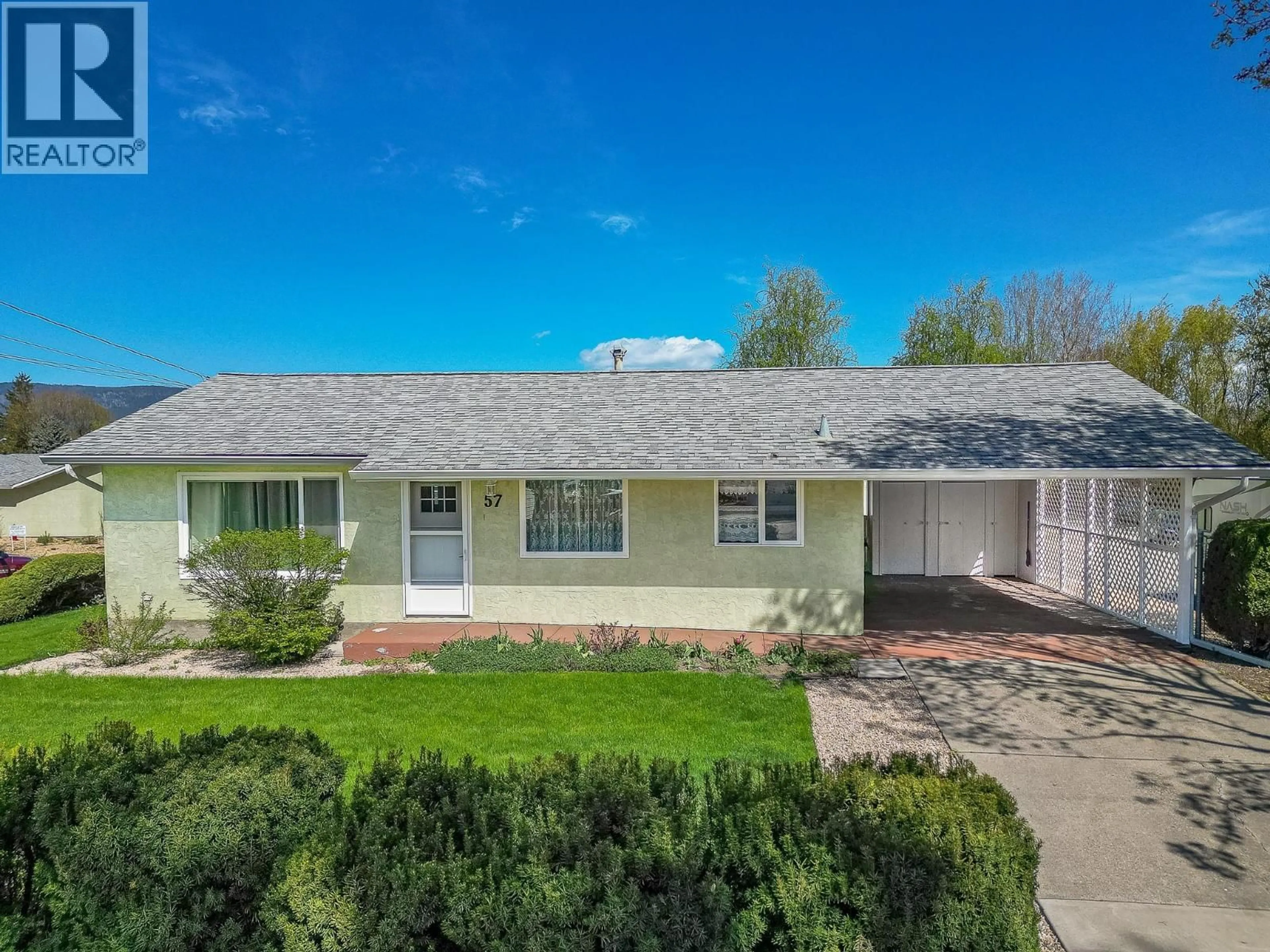 A pic from outside/outdoor area/front of a property/back of a property/a pic from drone, street for 57 - 2180 FLETCHER AVENUE, Armstrong British Columbia V0E1B1