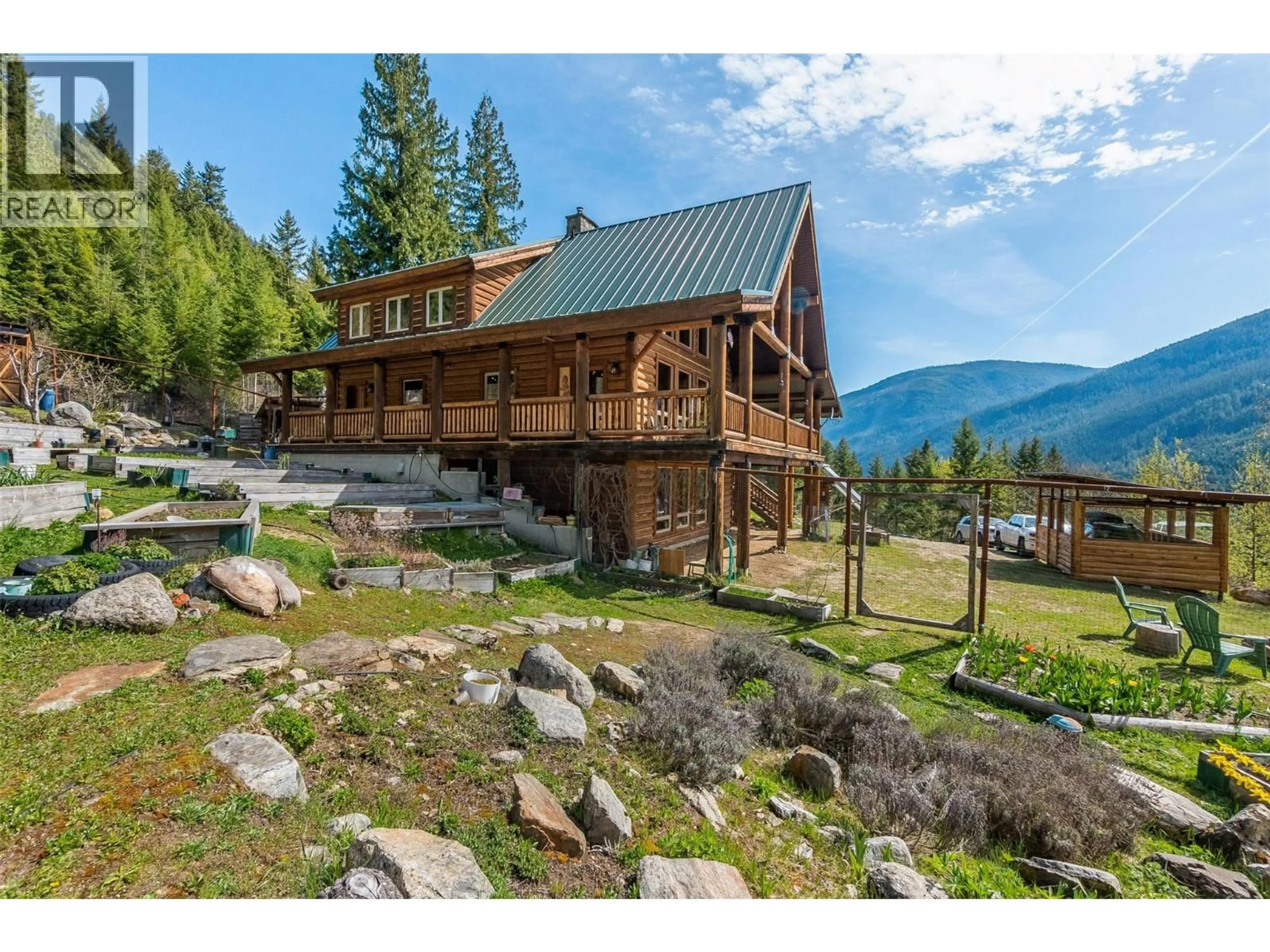 A pic from outside/outdoor area/front of a property/back of a property/a pic from drone, mountain view for 4761 SLOCAN RIVER ROAD, Winlaw British Columbia V0G2J0