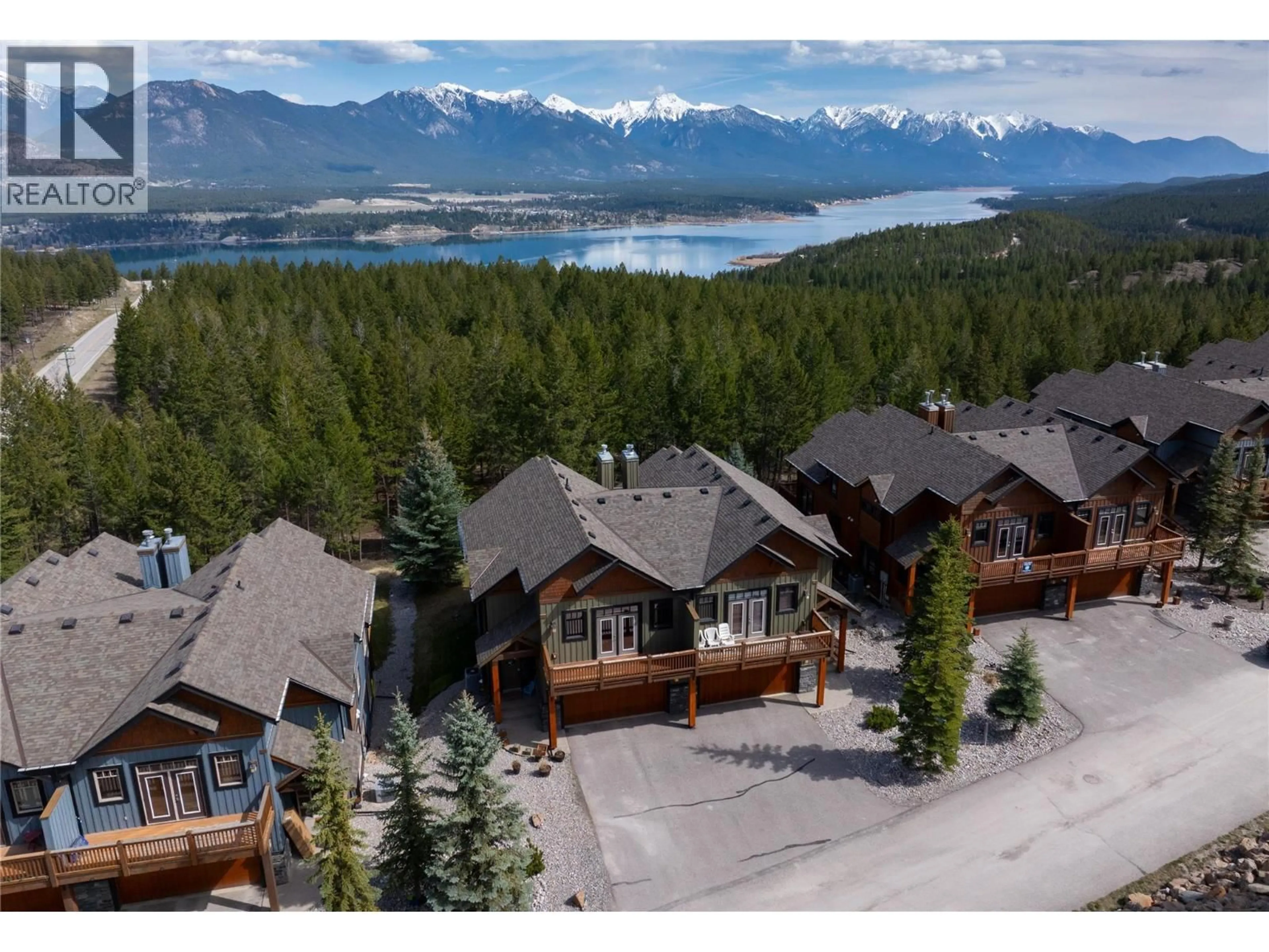 A pic from outside/outdoor area/front of a property/back of a property/a pic from drone, mountain view for 3 - 2600 RIVERROCK WAY, Invermere British Columbia V0A1K6