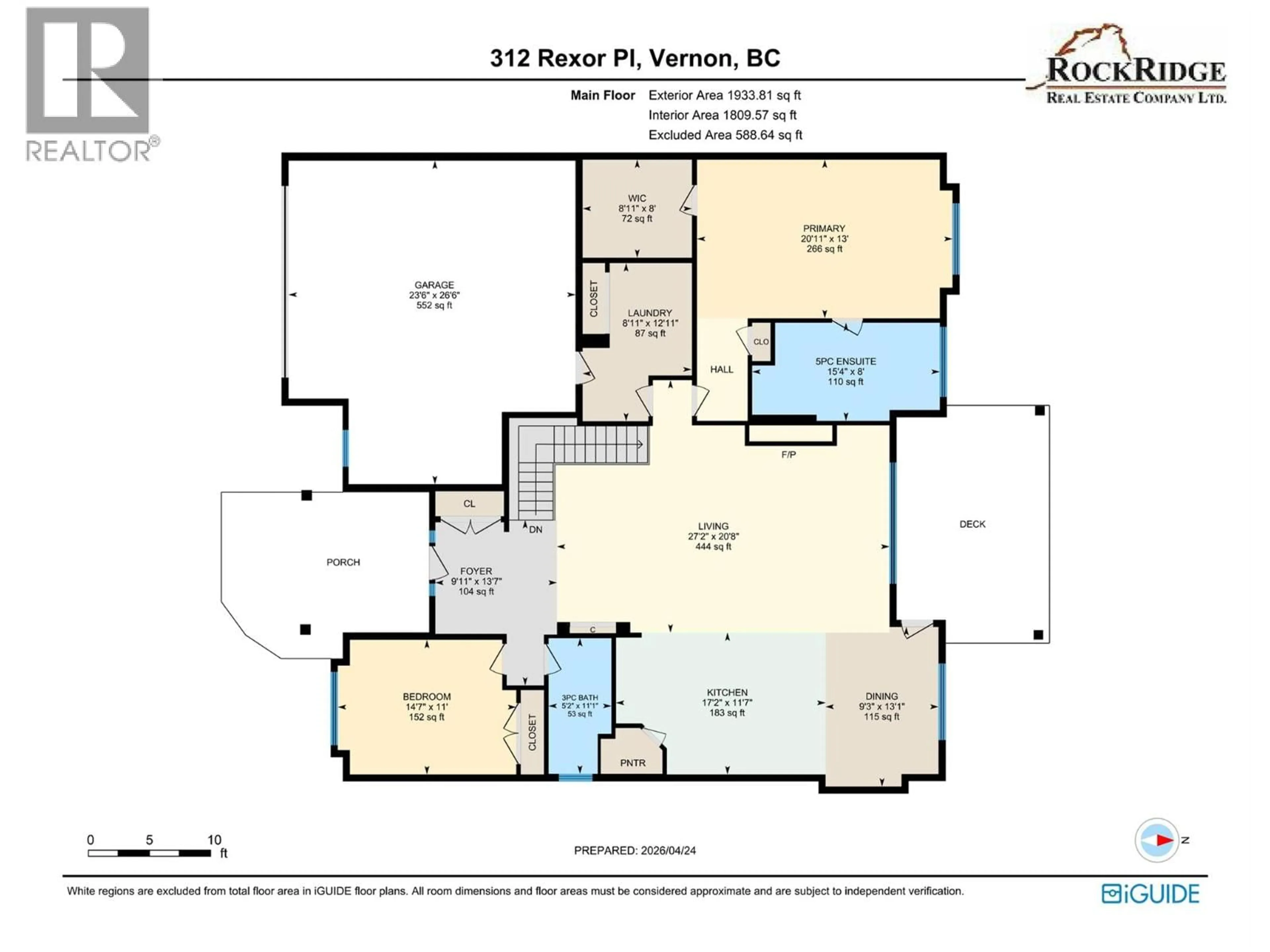 Floor plan for 312 REXOR PLACE, Vernon British Columbia V1H1V6