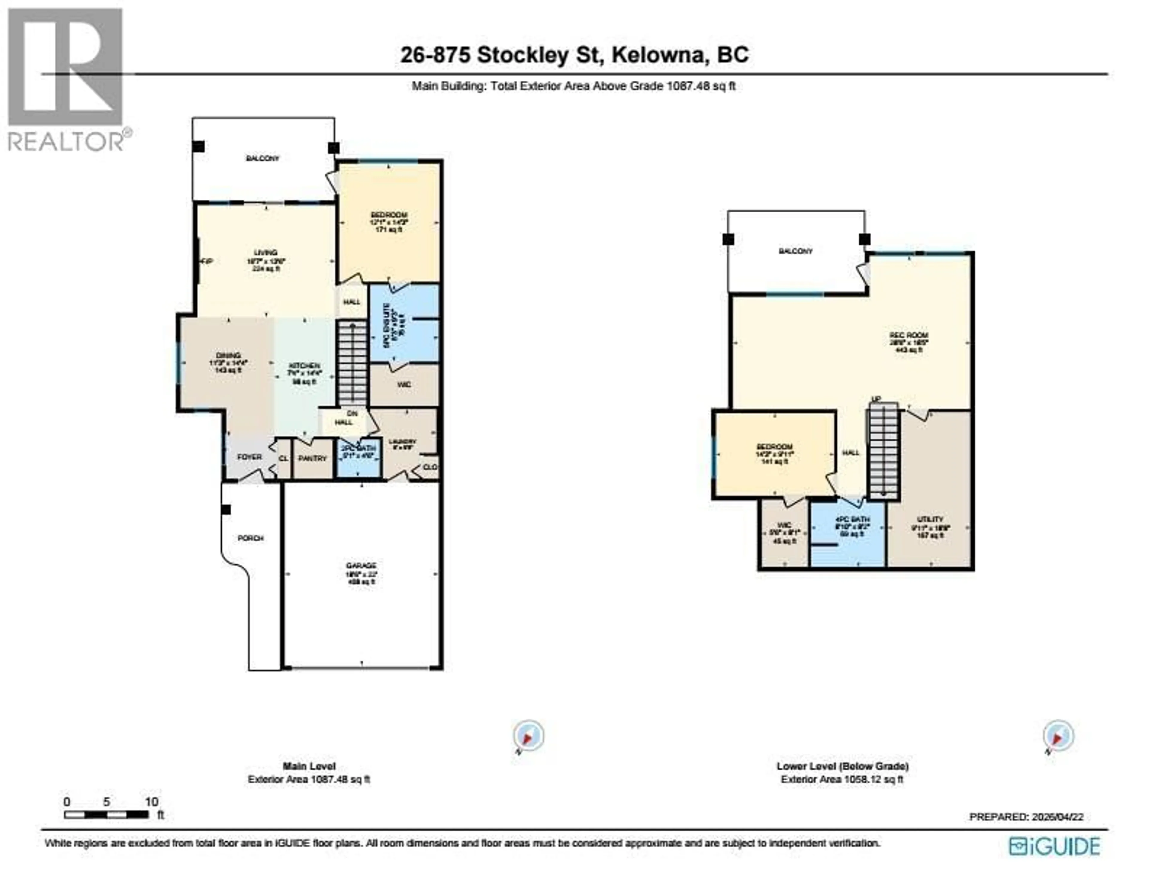 Floor plan for 26 - 875 STOCKLEY STREET, Kelowna British Columbia V1P1S4