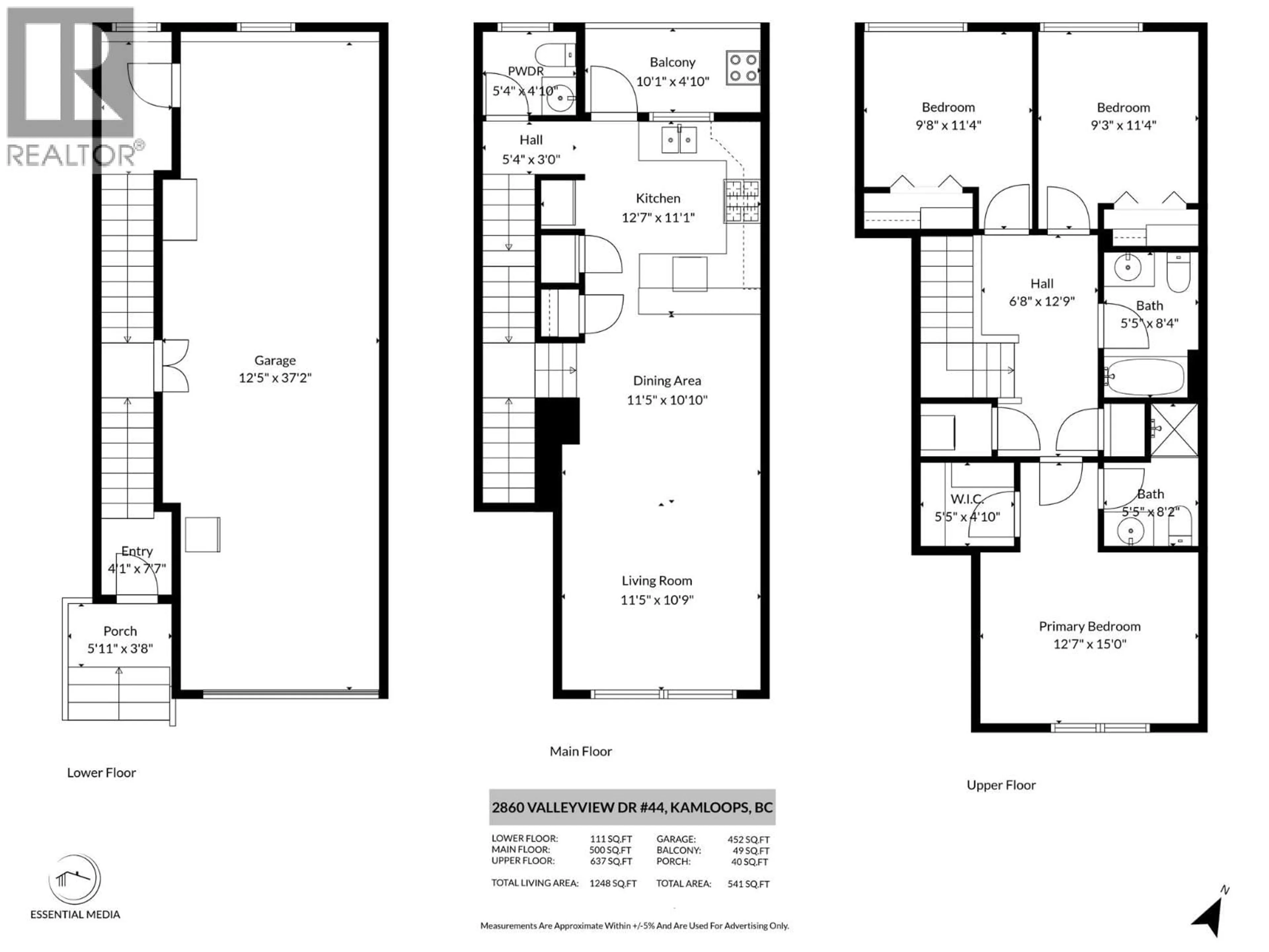 Floor plan for 44 - 2860 VALLEYVIEW DRIVE DRIVE, Kamloops British Columbia V2C0B3