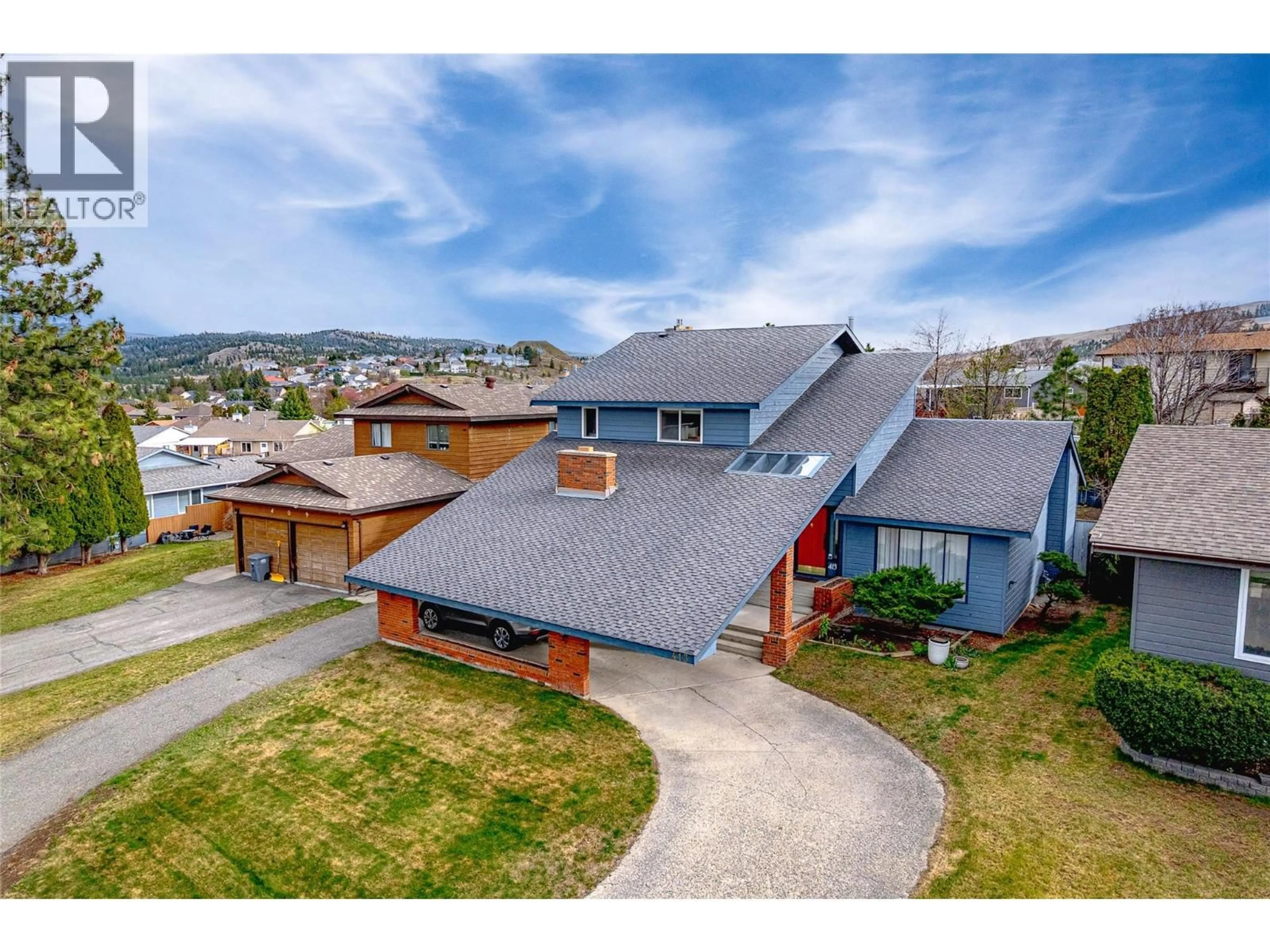 A pic from outside/outdoor area/front of a property/back of a property/a pic from drone, unknown for 413 ROBSON DRIVE, Kamloops British Columbia V2E1W2