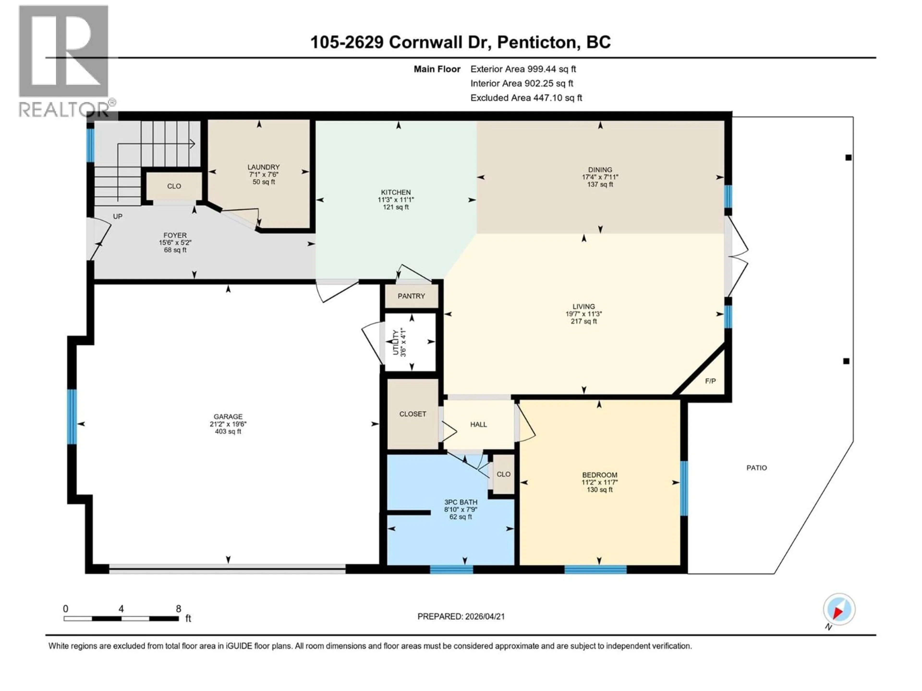 Floor plan for 105 - 2629 CORNWALL DRIVE, Penticton British Columbia V2A6J3