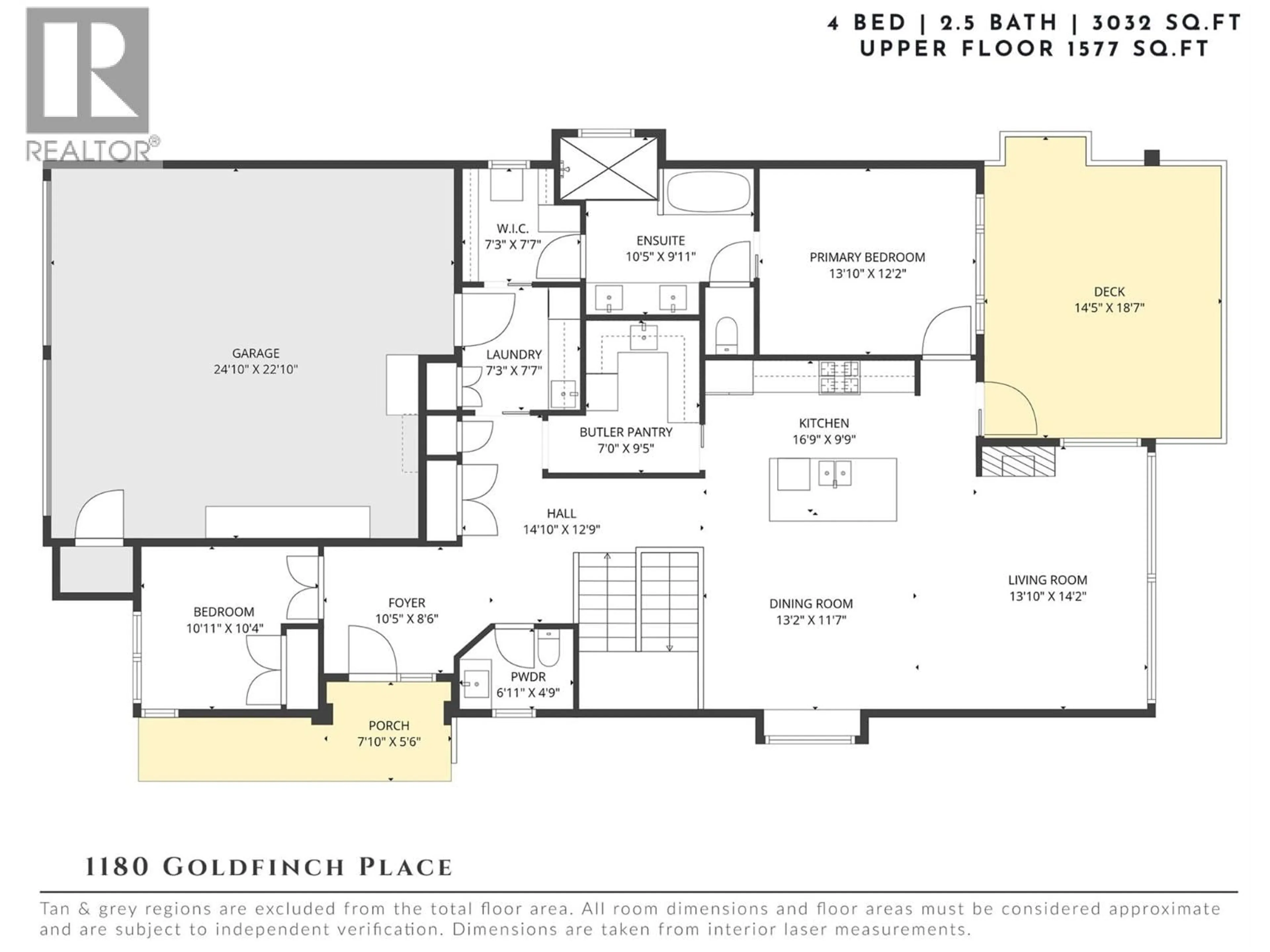 Floor plan for 1180 GOLDFINCH PLACE, Kelowna British Columbia V1W5M1