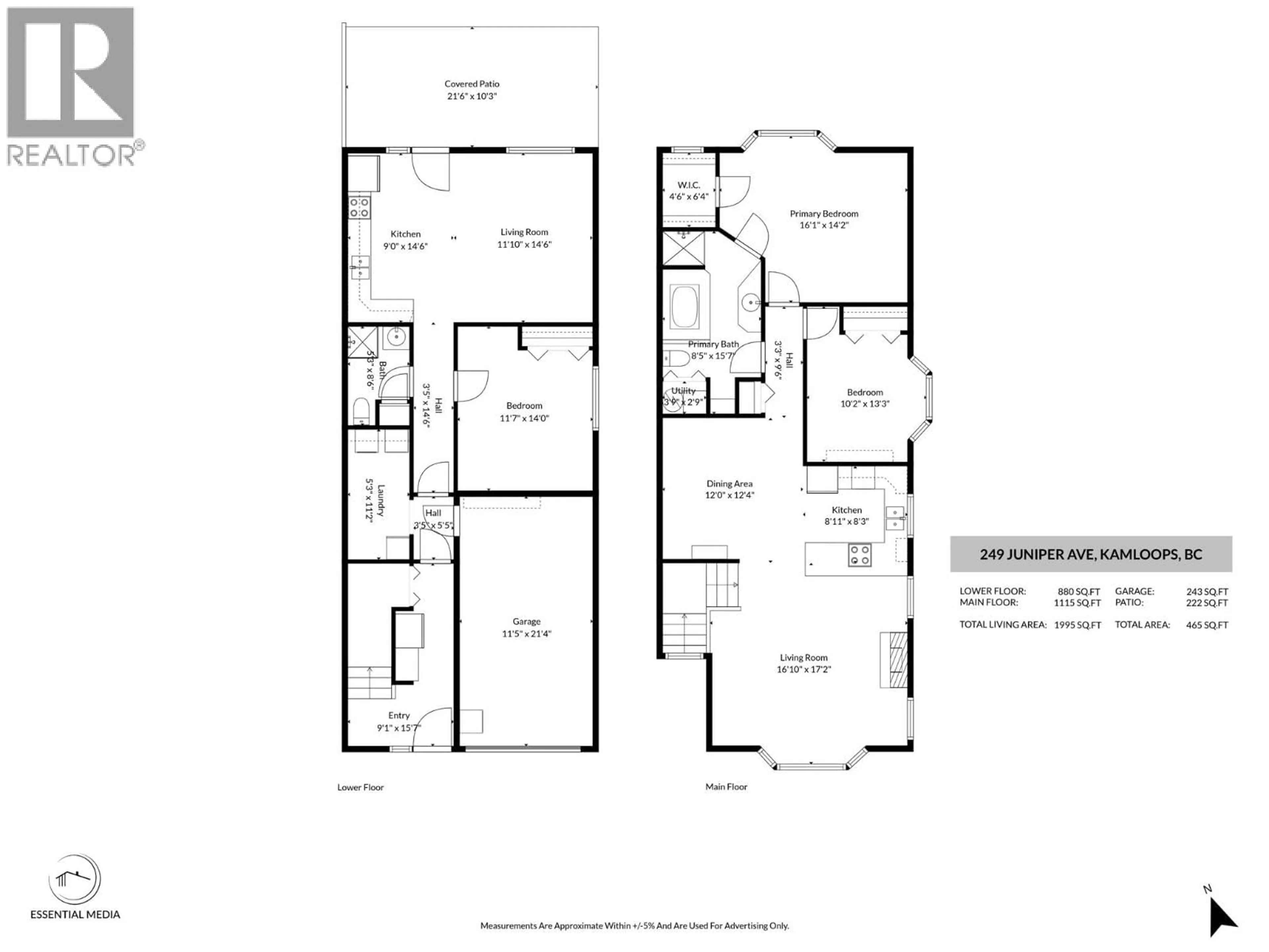 Floor plan for 249 JUNIPER AVENUE, Kamloops British Columbia V2B1H8