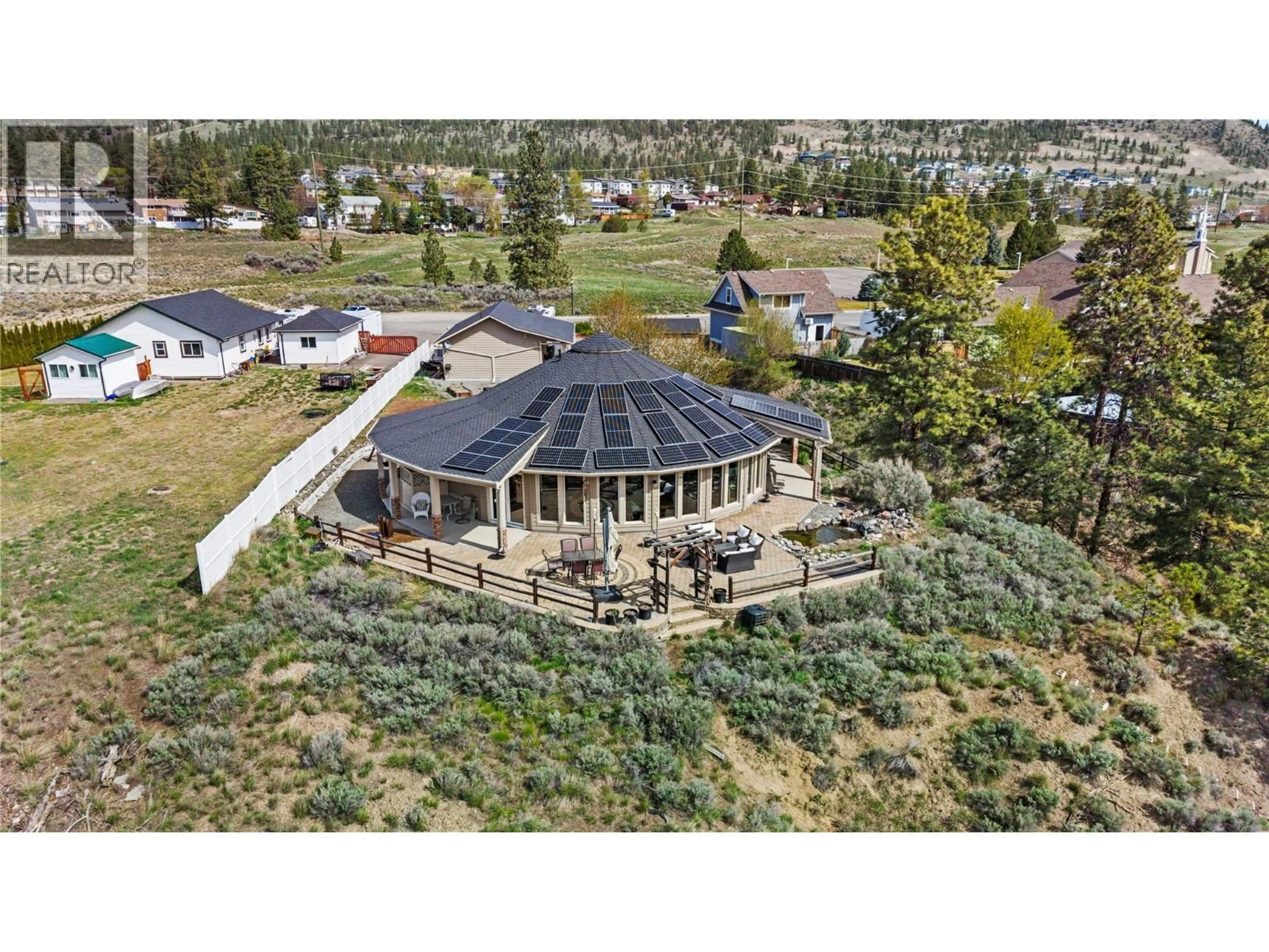 A pic from outside/outdoor area/front of a property/back of a property/a pic from drone, mountain view for 2414 SPRING BANK AVENUE, Merritt British Columbia V1K1S1