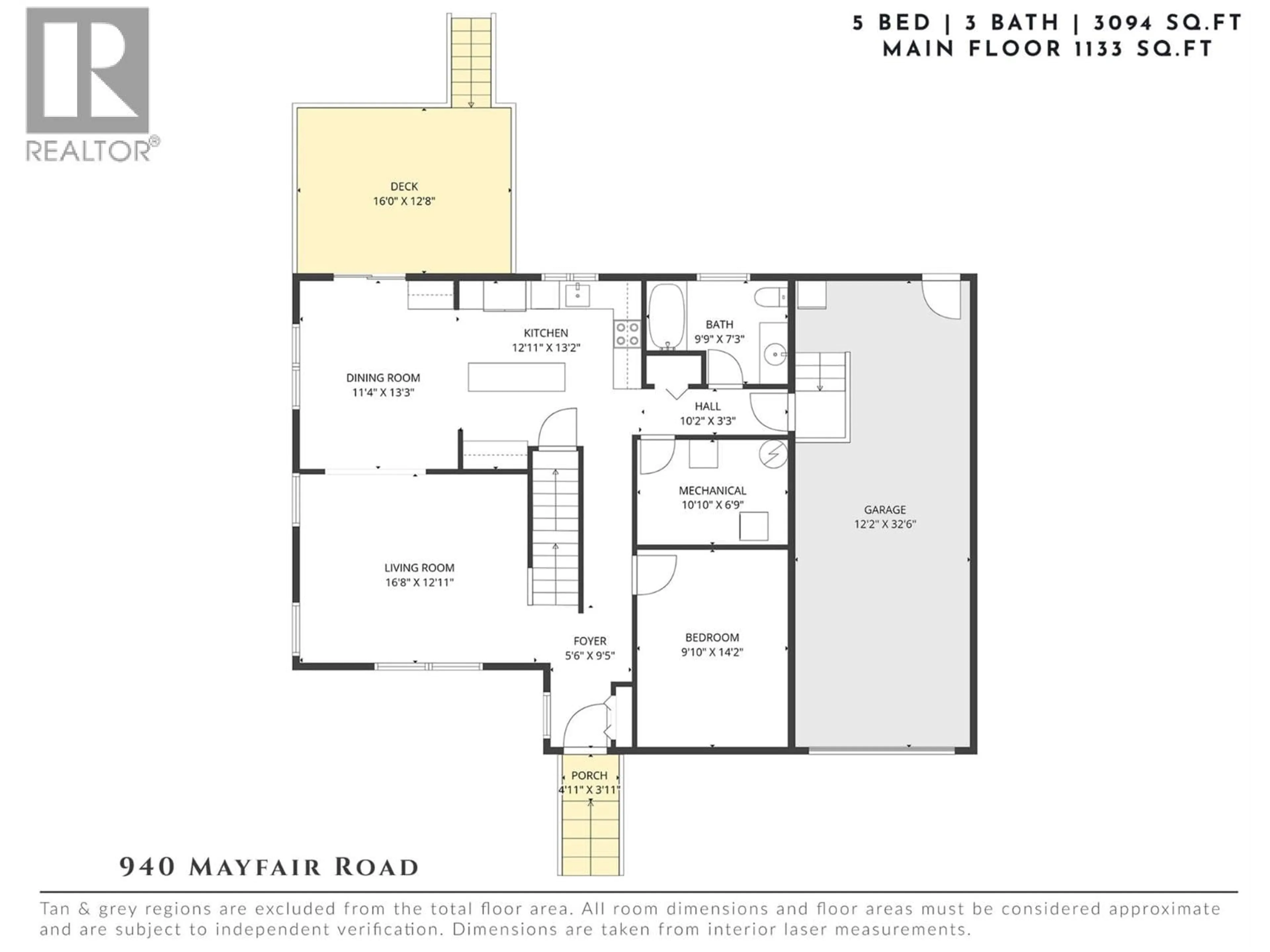 Floor plan for 940 MAYFAIR ROAD, Kelowna British Columbia V1X5G8