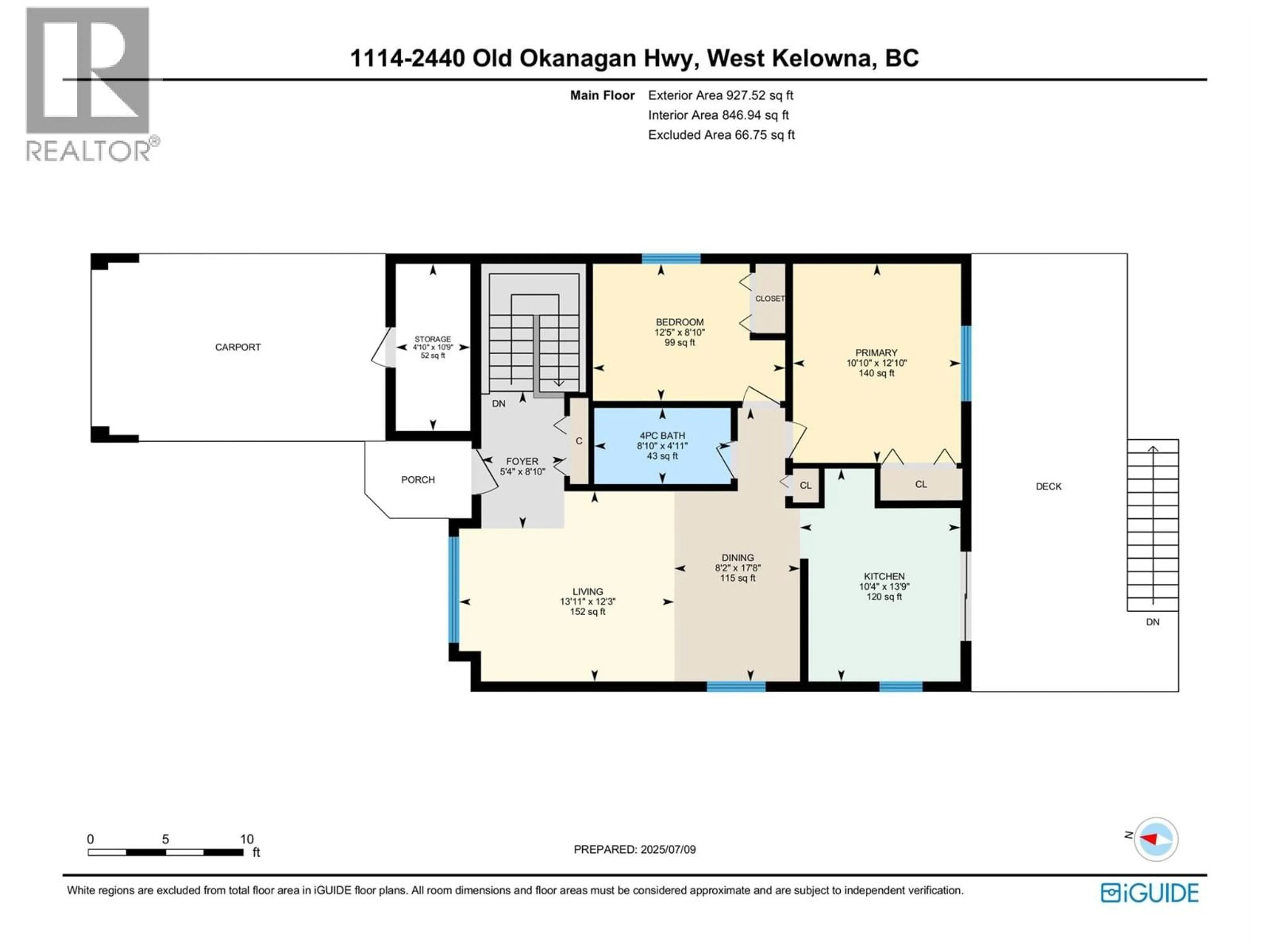 Floor plan for 1114 - 2440 OLD OKANAGAN HIGHWAY, West Kelowna British Columbia V4T1X6