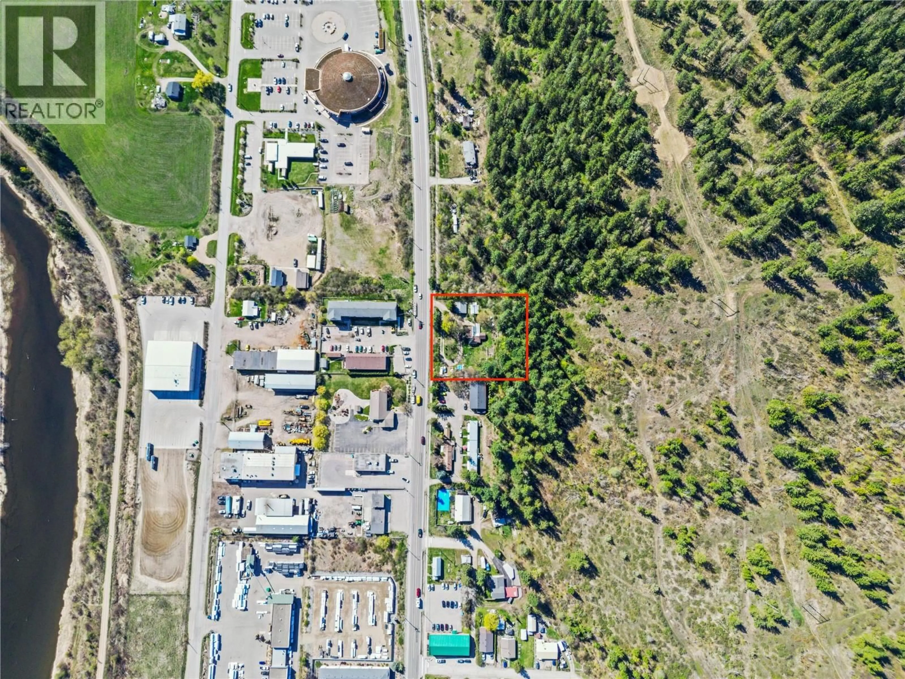 A pic from outside/outdoor area/front of a property/back of a property/a pic from drone, unknown for 104 GEORGE STREET, Enderby British Columbia V0E1V0