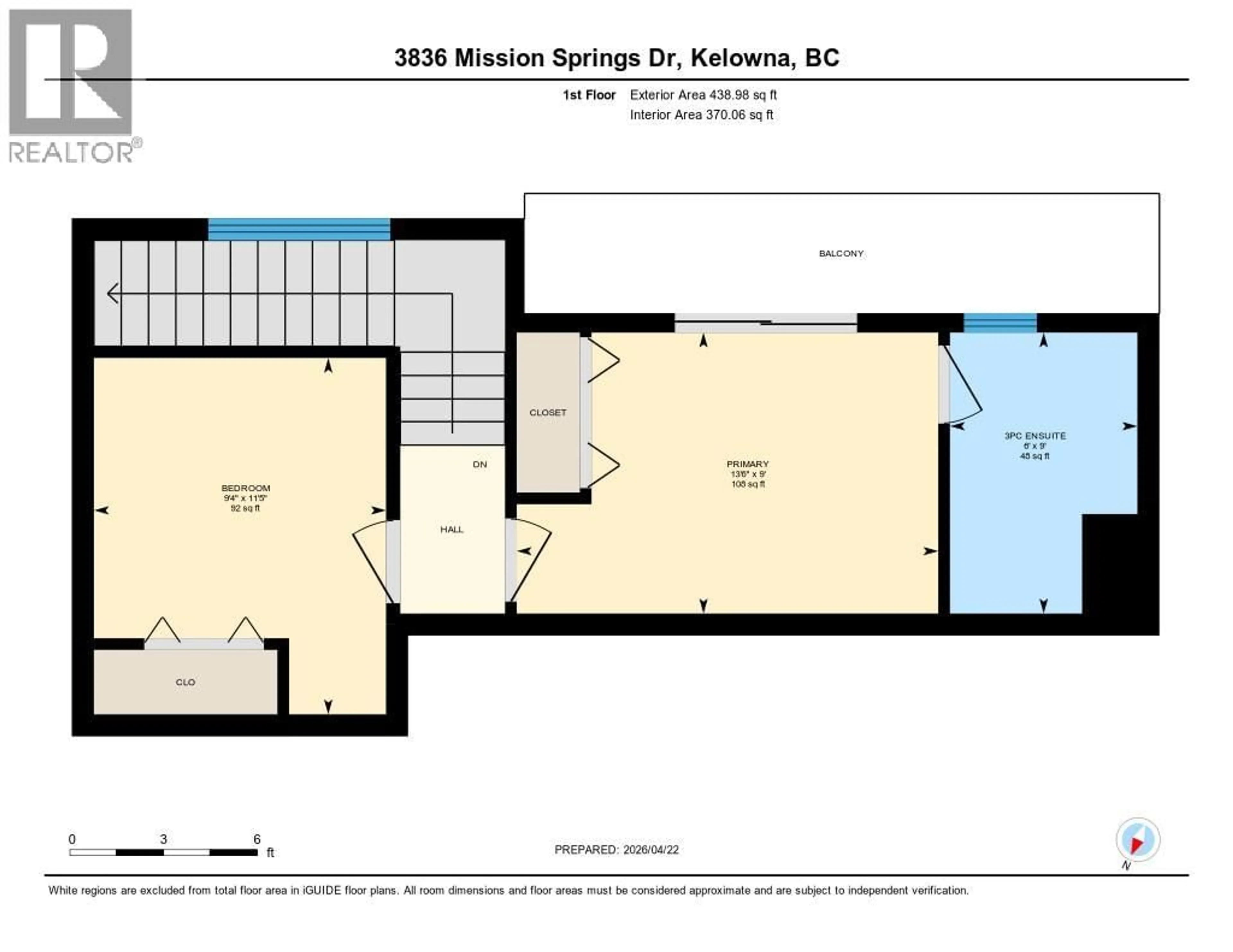 Floor plan for 101 - 3638 MISSION SPRINGS DRIVE, Kelowna British Columbia V1W0B3