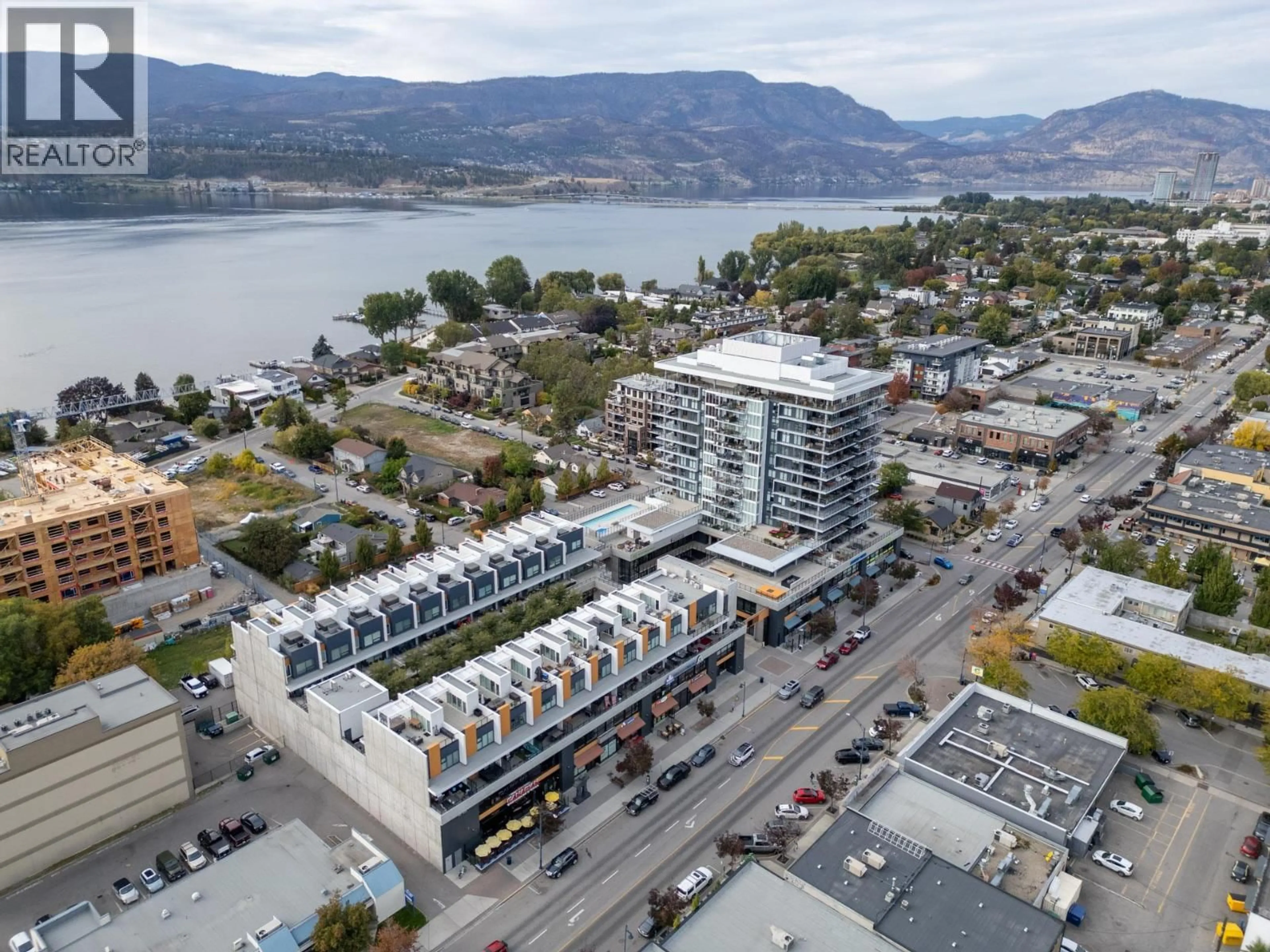 A pic from outside/outdoor area/front of a property/back of a property/a pic from drone, unknown for 704 - 485 GROVES AVENUE, Kelowna British Columbia V1Y0C1