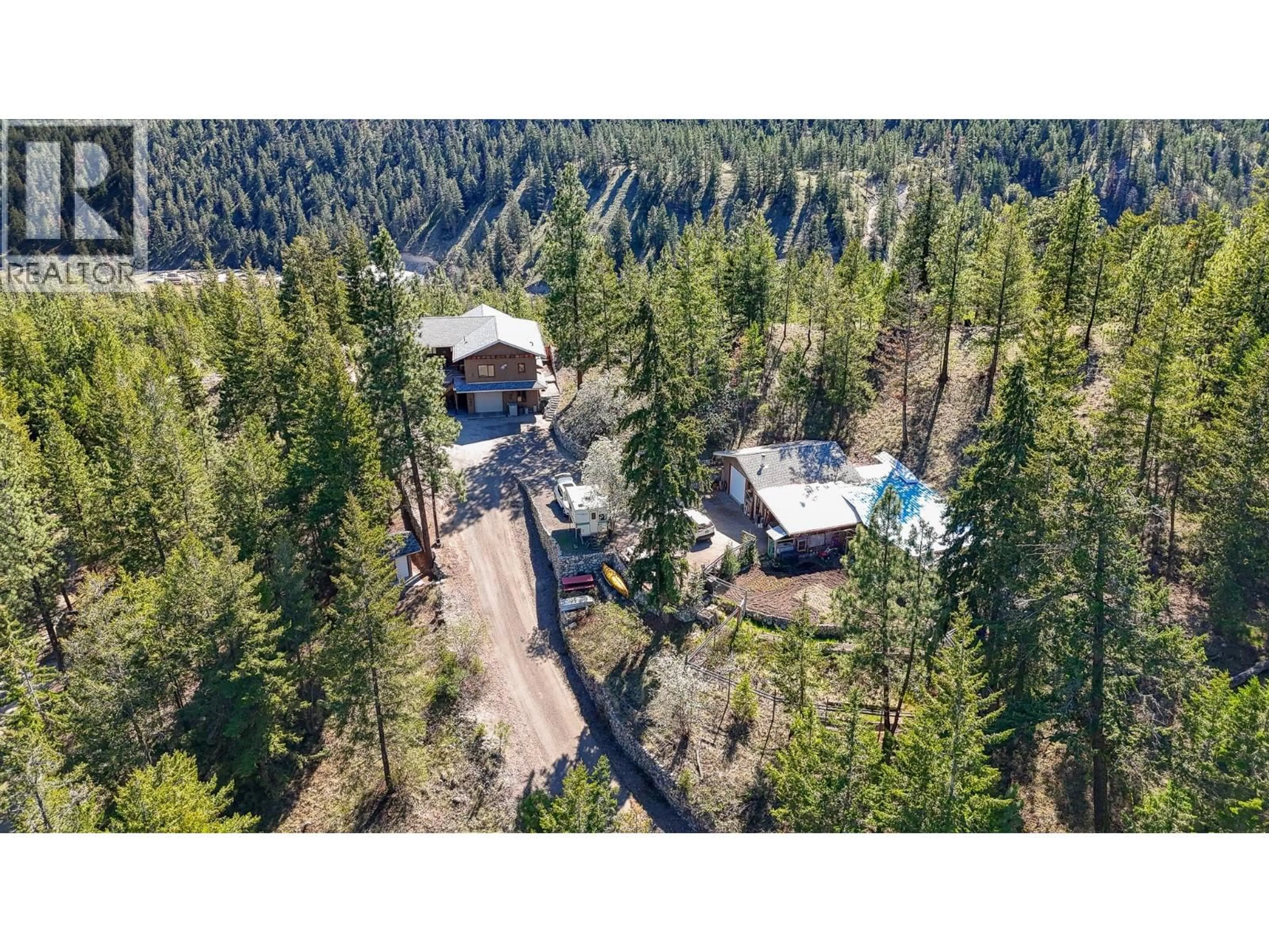 A pic from outside/outdoor area/front of a property/back of a property/a pic from drone, forest/trees view for 8105 PRINCETON - SUMMERLAND ROAD, Summerland British Columbia V0H1Z8