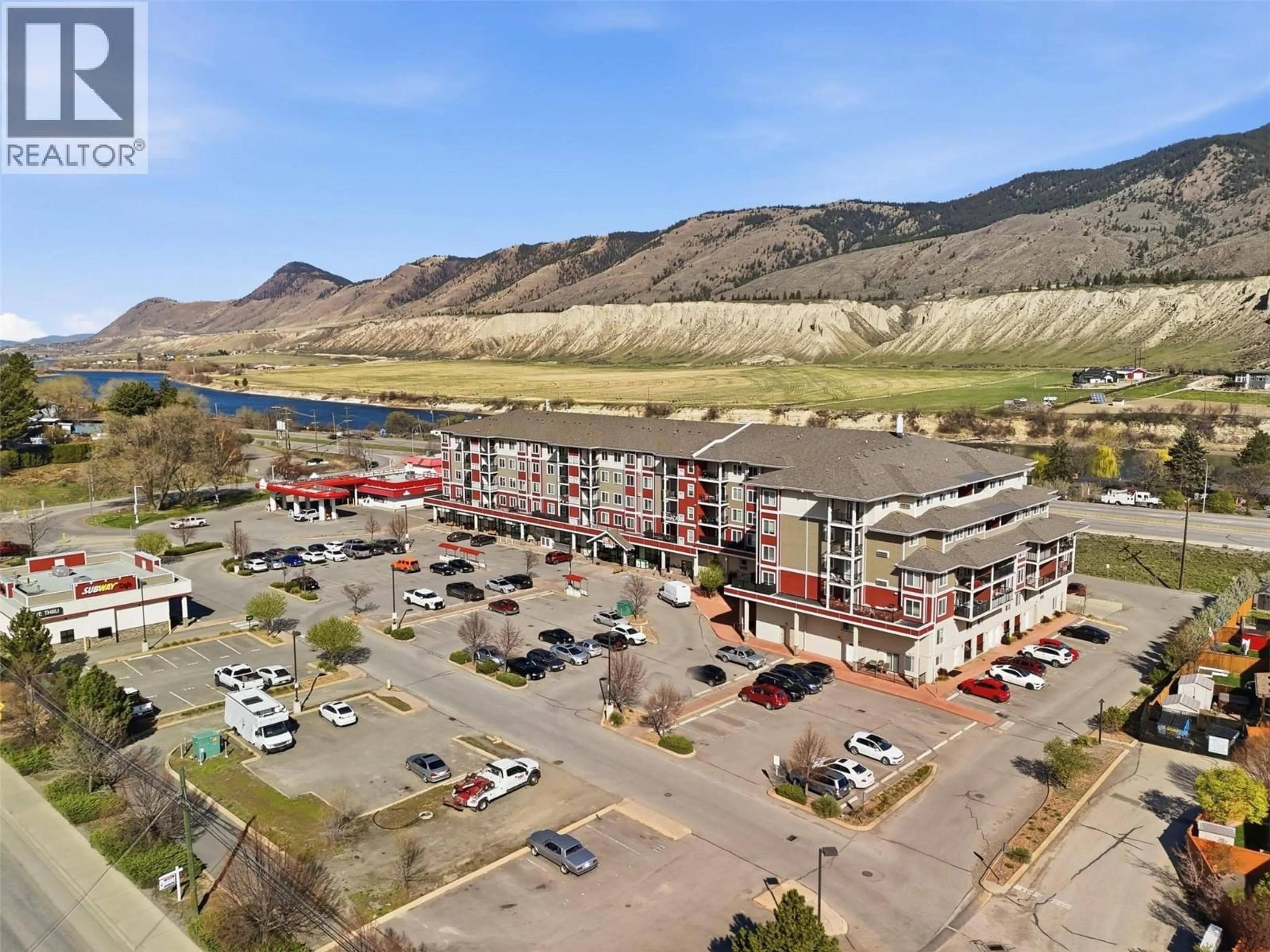 A pic from outside/outdoor area/front of a property/back of a property/a pic from drone, mountain view for 309 - 5170 DALLAS DRIVE, Kamloops British Columbia V2C6K6