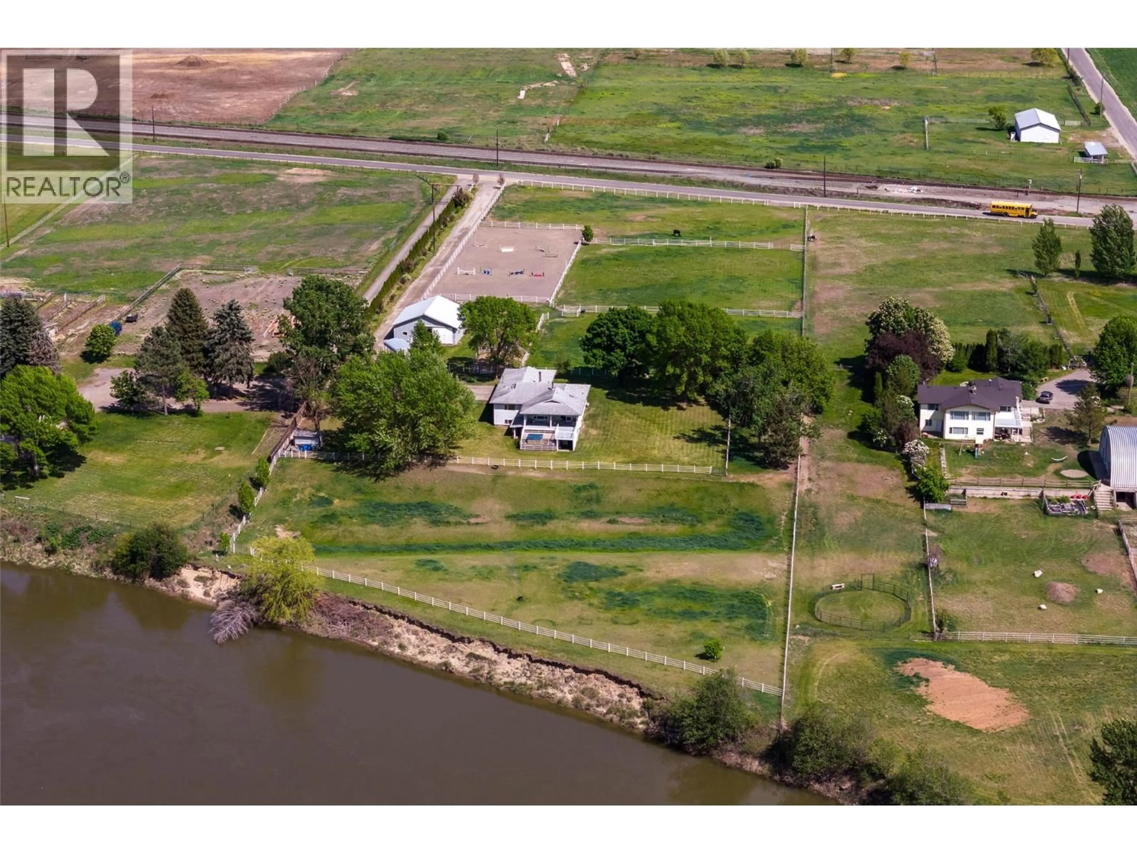 A pic from outside/outdoor area/front of a property/back of a property/a pic from drone, water/lake/river/ocean view for 8717 VETERAN ROAD, Kamloops British Columbia V0E1Z2