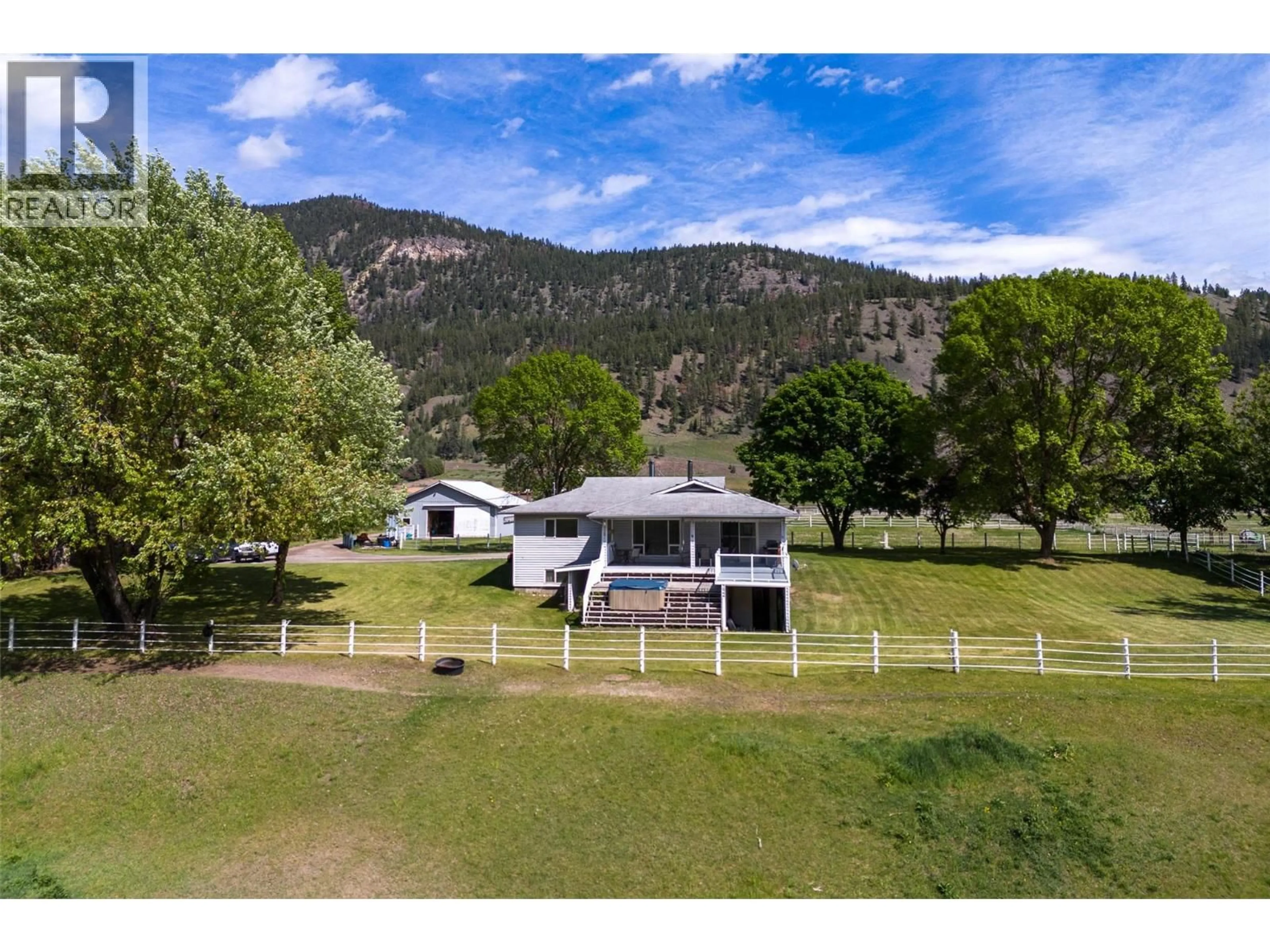 A pic from outside/outdoor area/front of a property/back of a property/a pic from drone, mountain view for 8717 VETERAN ROAD, Kamloops British Columbia V0E1Z2