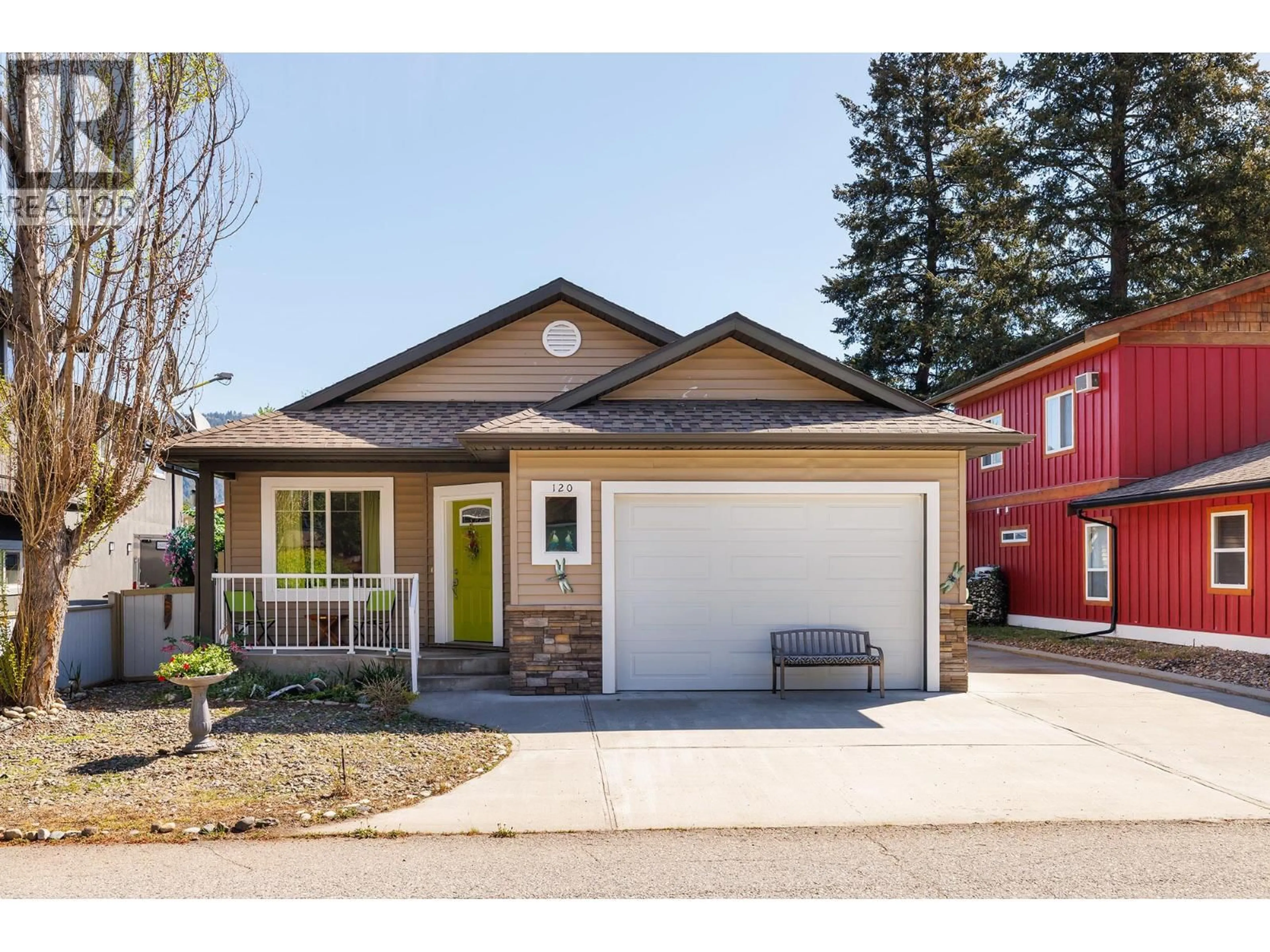 Home with vinyl exterior material, street for 120 DEER STREET, Vernon British Columbia V1H2A1