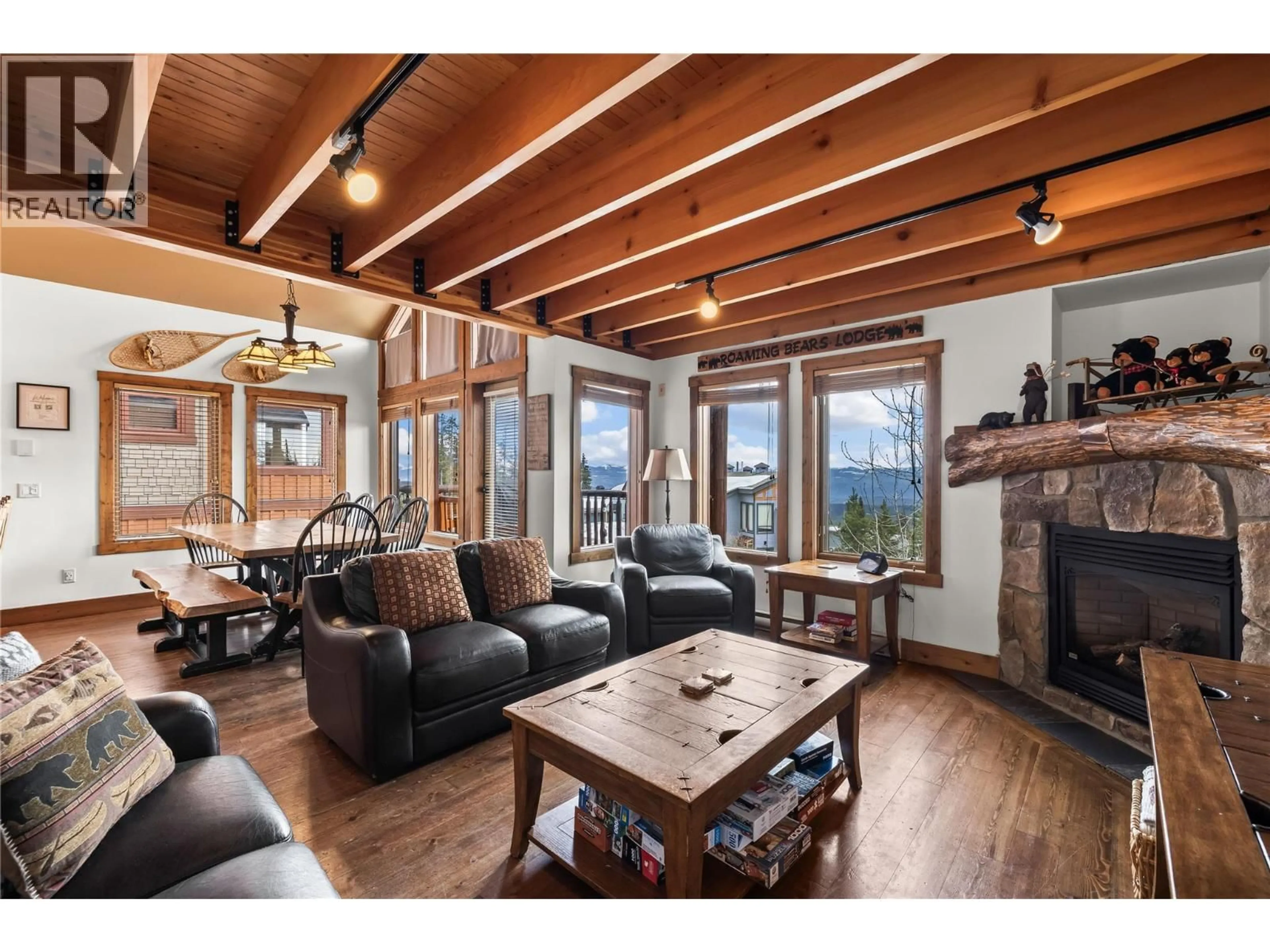 Living room with furniture, wood/laminate floor for A - 65 FOREST LANE, Big White British Columbia V1P1P3