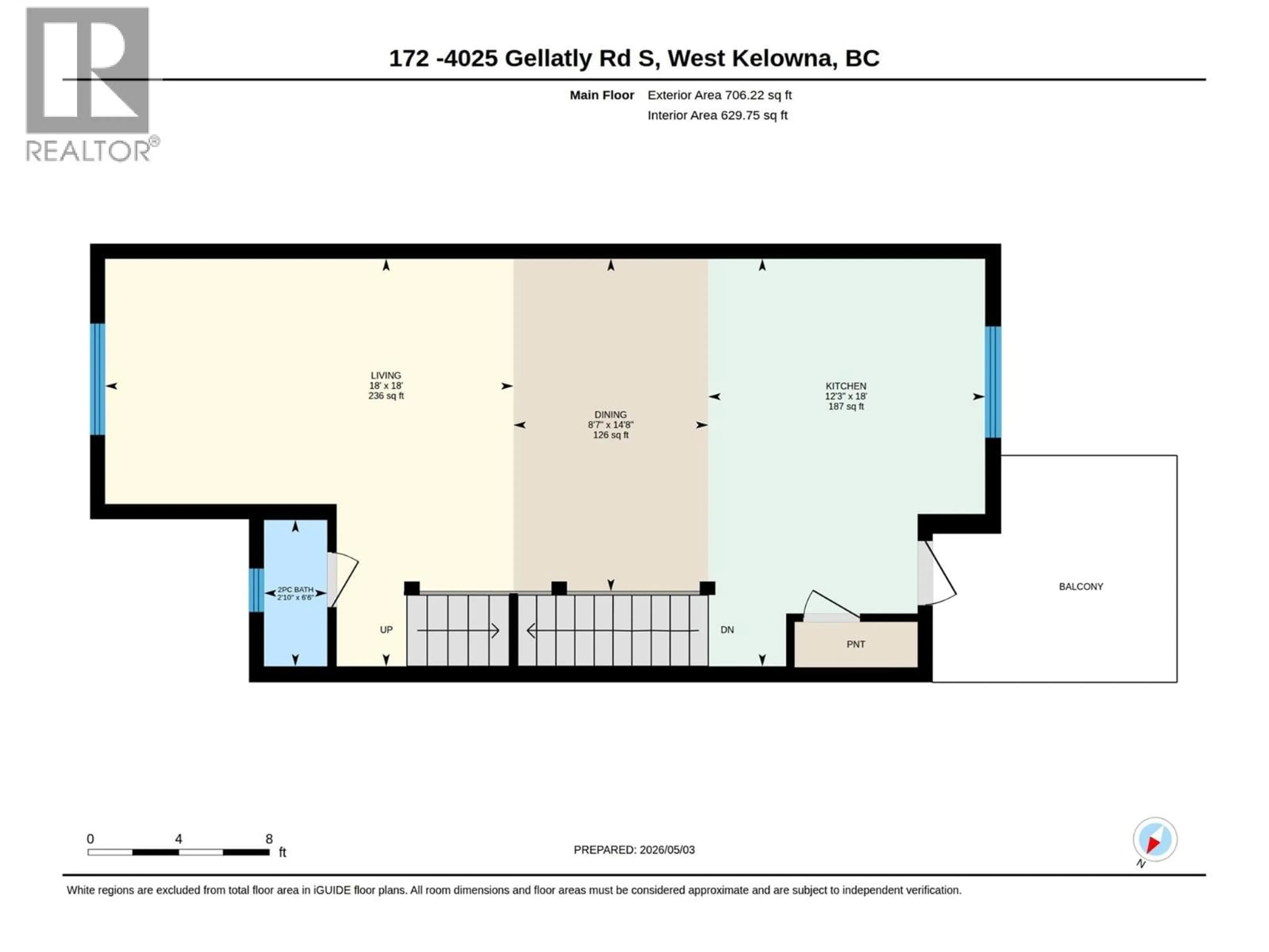 Floor plan for 172 - 4025 GELLATLY ROAD SOUTH, West Kelowna British Columbia V4T0E6