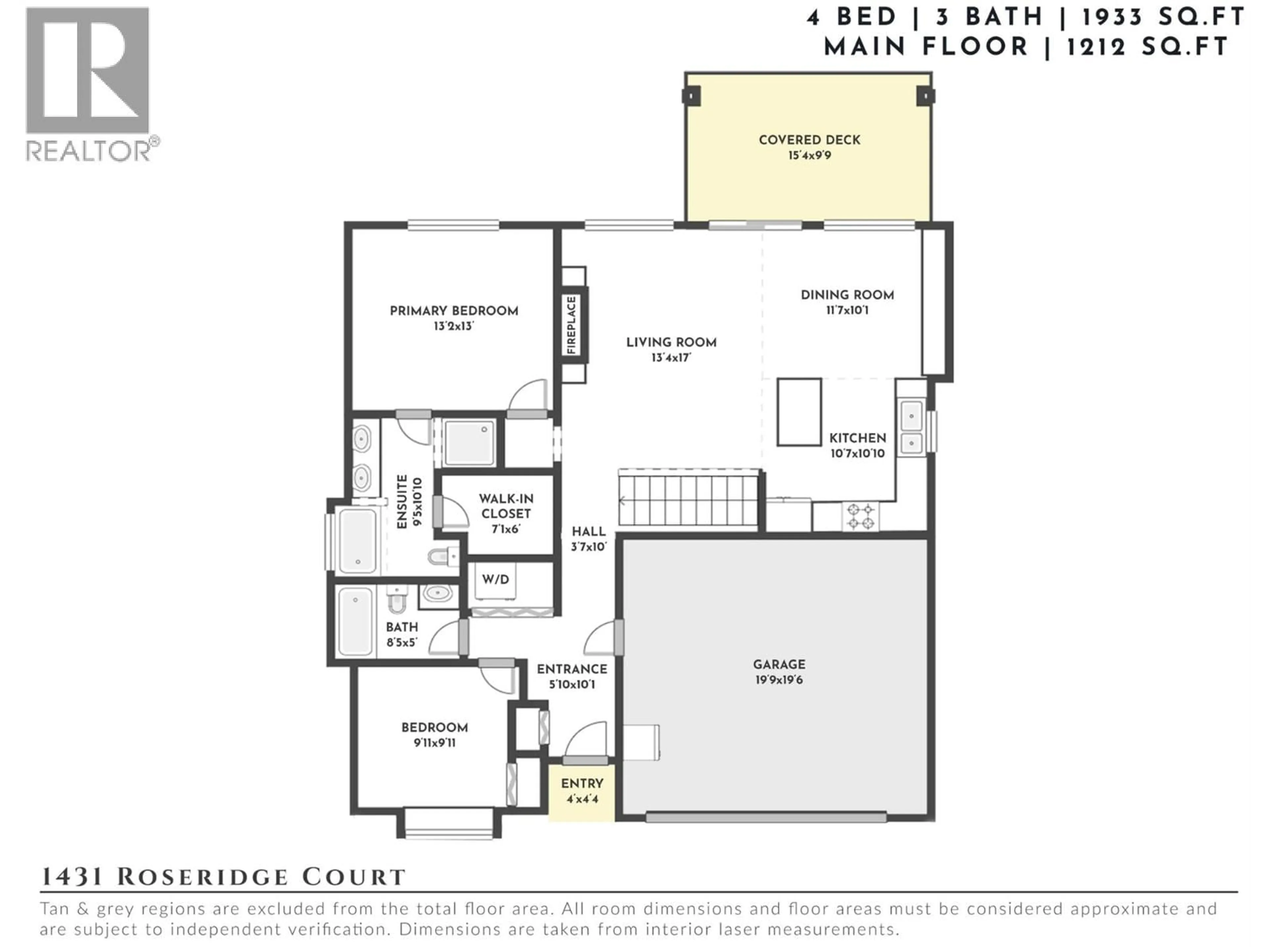 Floor plan for 1431 ROSERIDGE COURT, West Kelowna British Columbia V1Z4E2