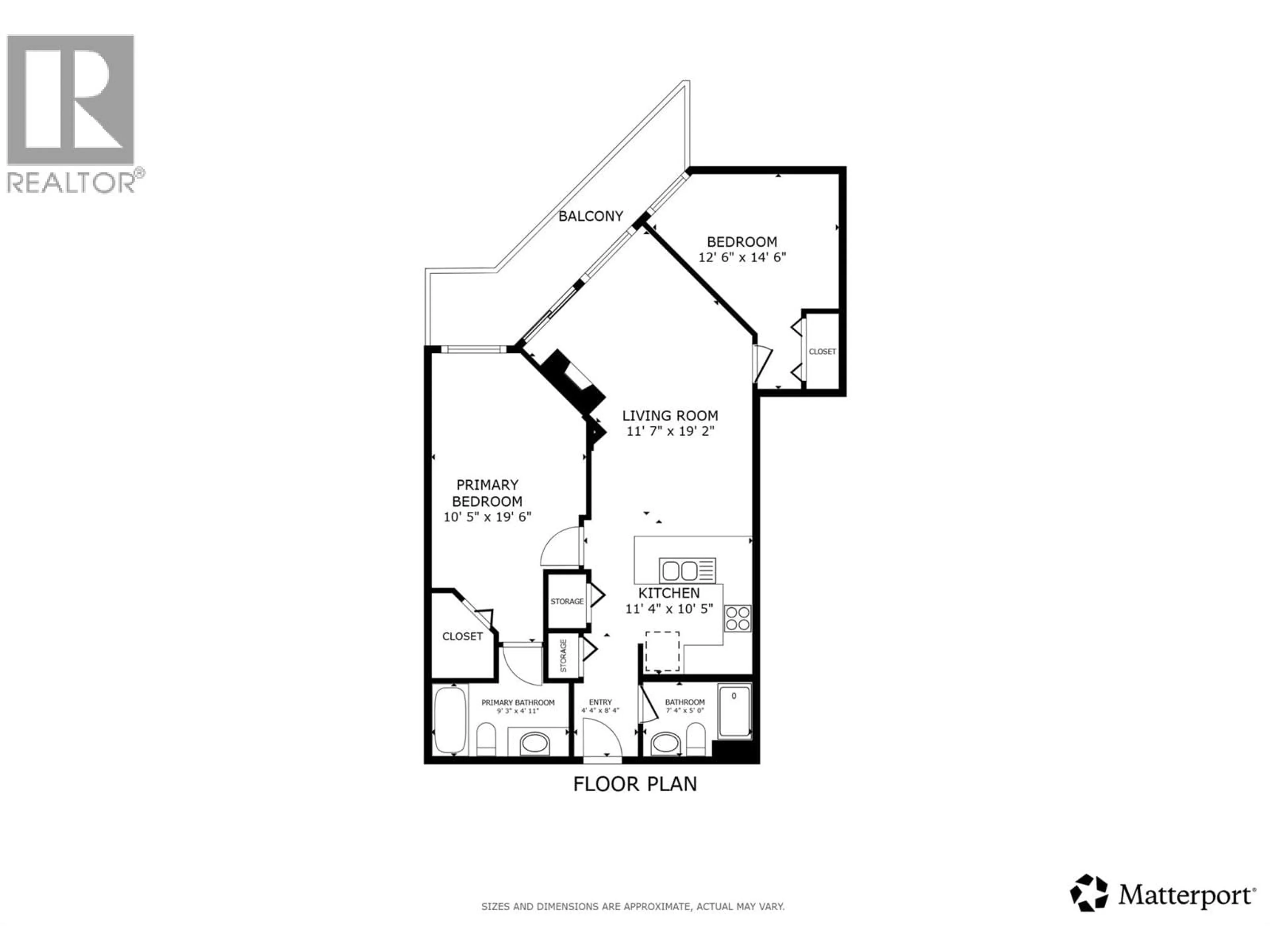 Floor plan for 432 - 1099 SUNSET DRIVE, Kelowna British Columbia V1Y9Z2