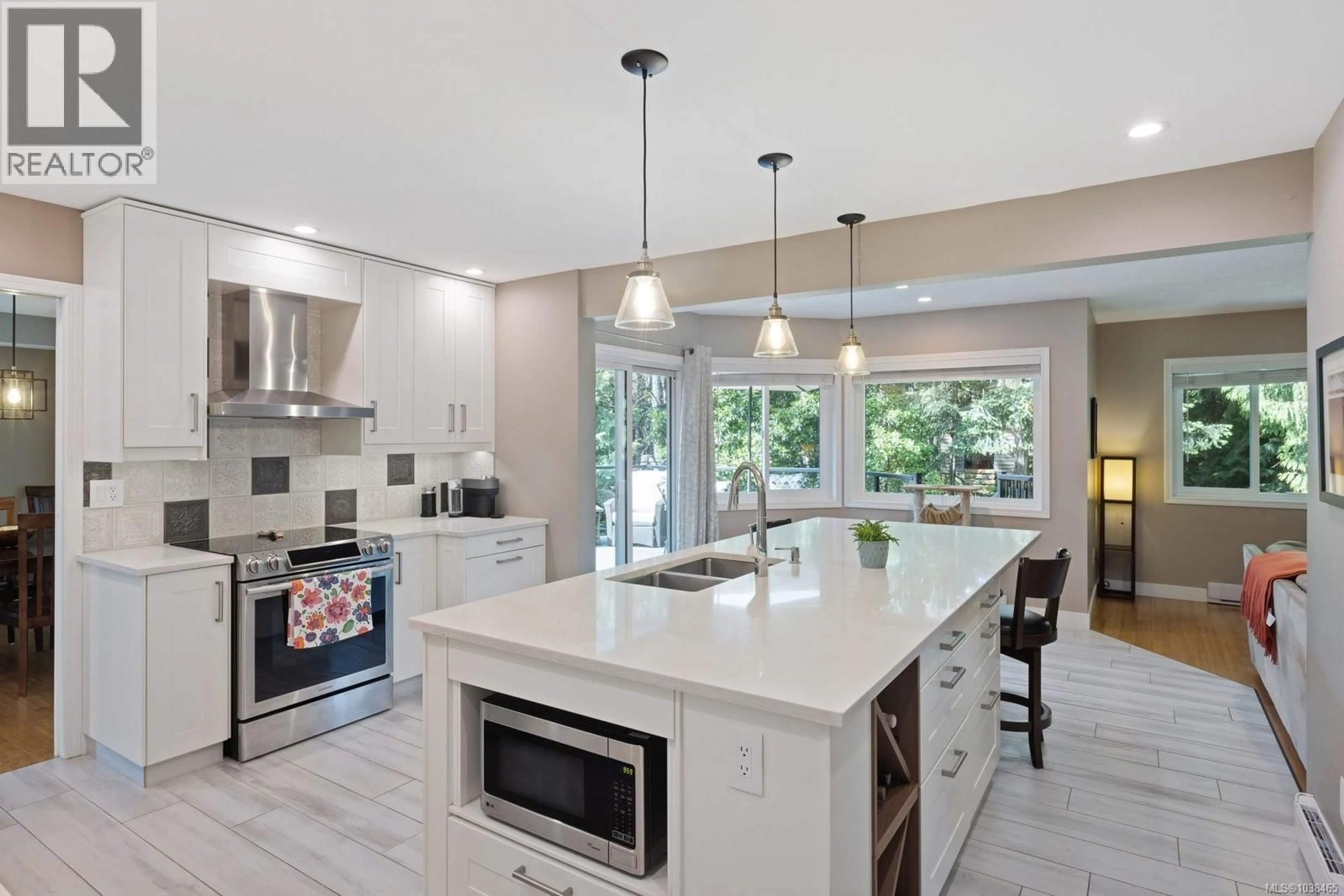 Contemporary kitchen, ceramic/tile floor for 8615 SENTINEL PLACE, North Saanich British Columbia V8L4Z8