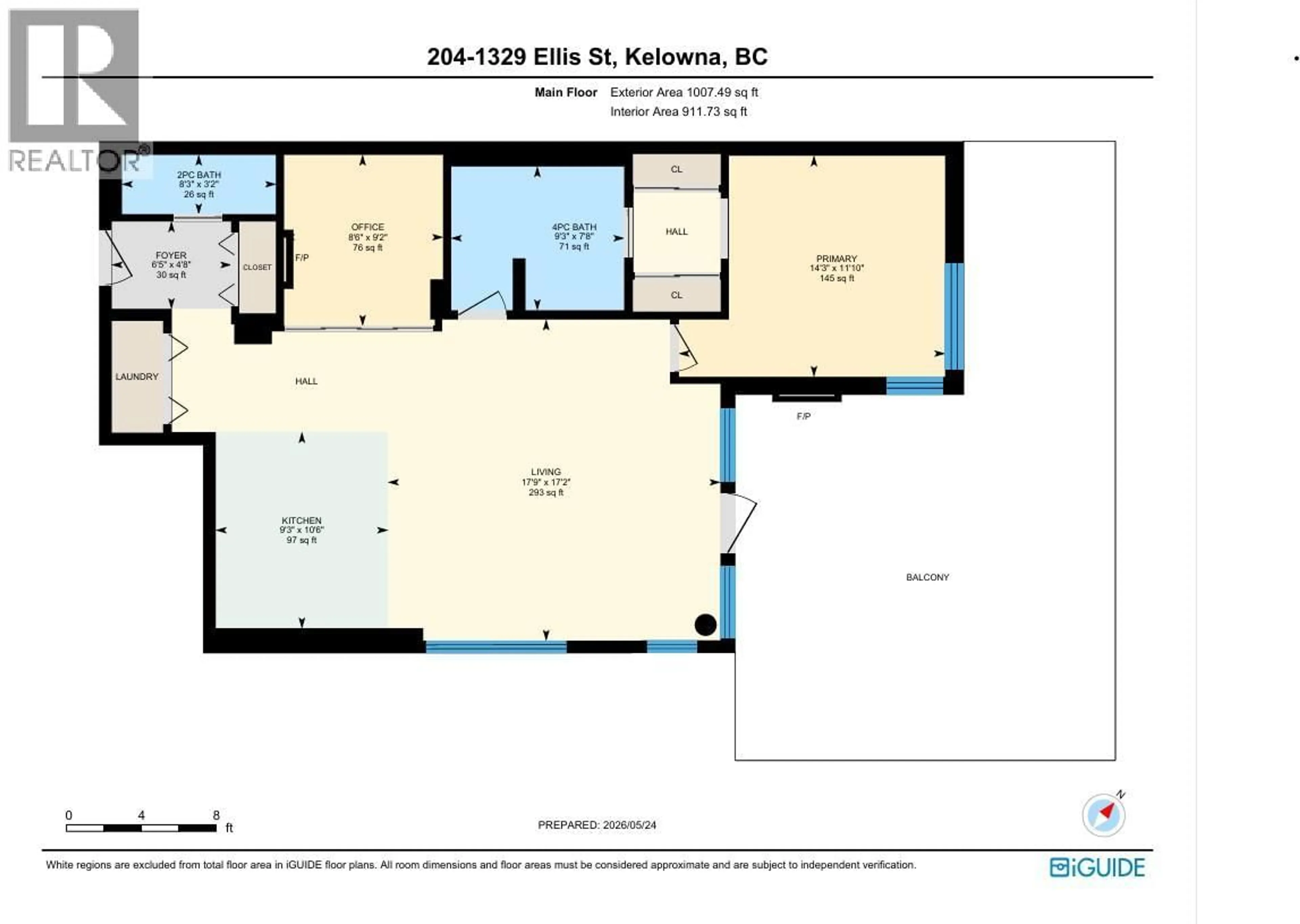 Floor plan for 204 - 1329 ELLIS STREET, Kelowna British Columbia V1Y9X5