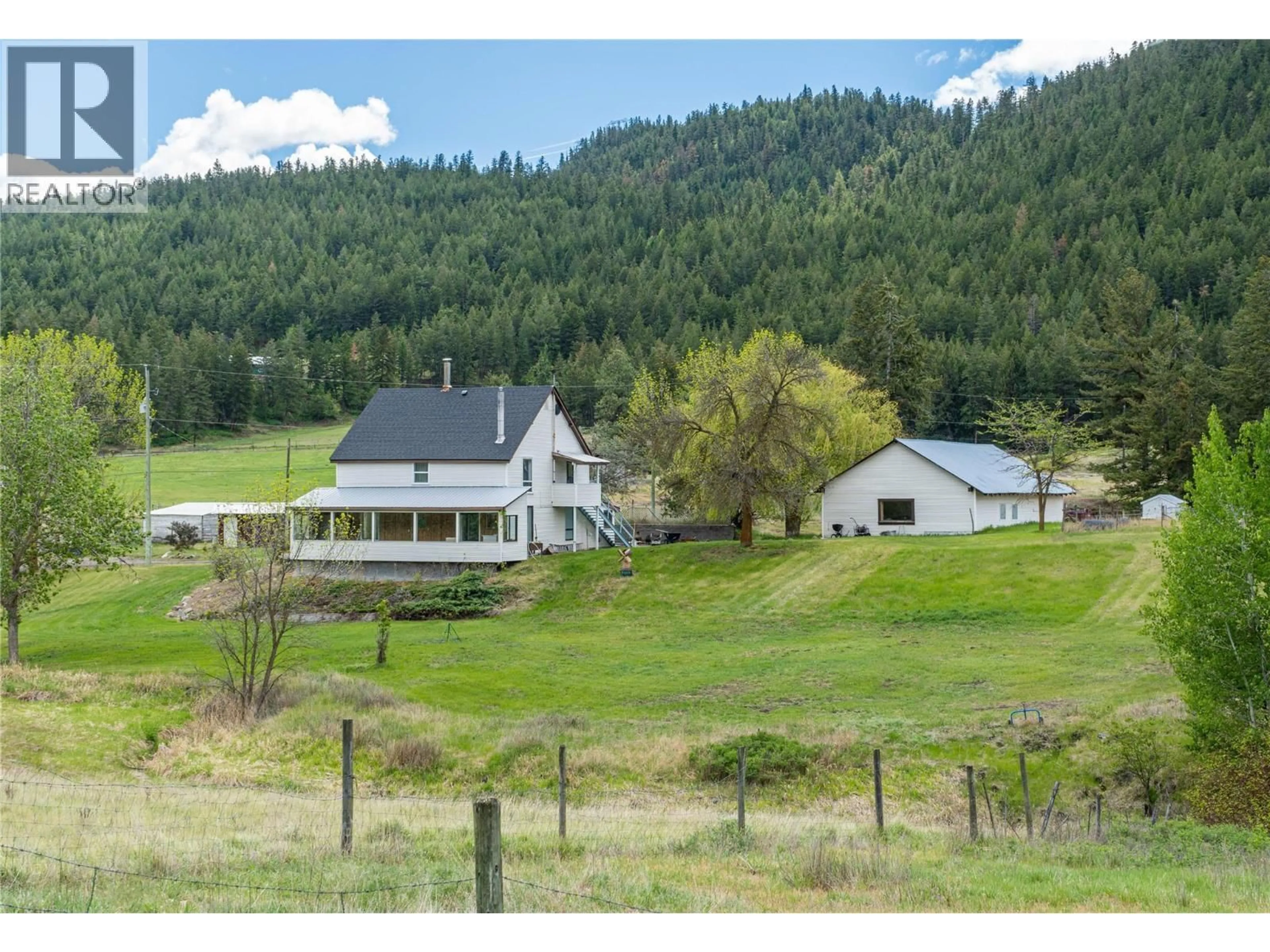 A pic from outside/outdoor area/front of a property/back of a property/a pic from drone, mountain view for 1566 BARNHARTVALE ROAD, Kamloops British Columbia V2C6Y1