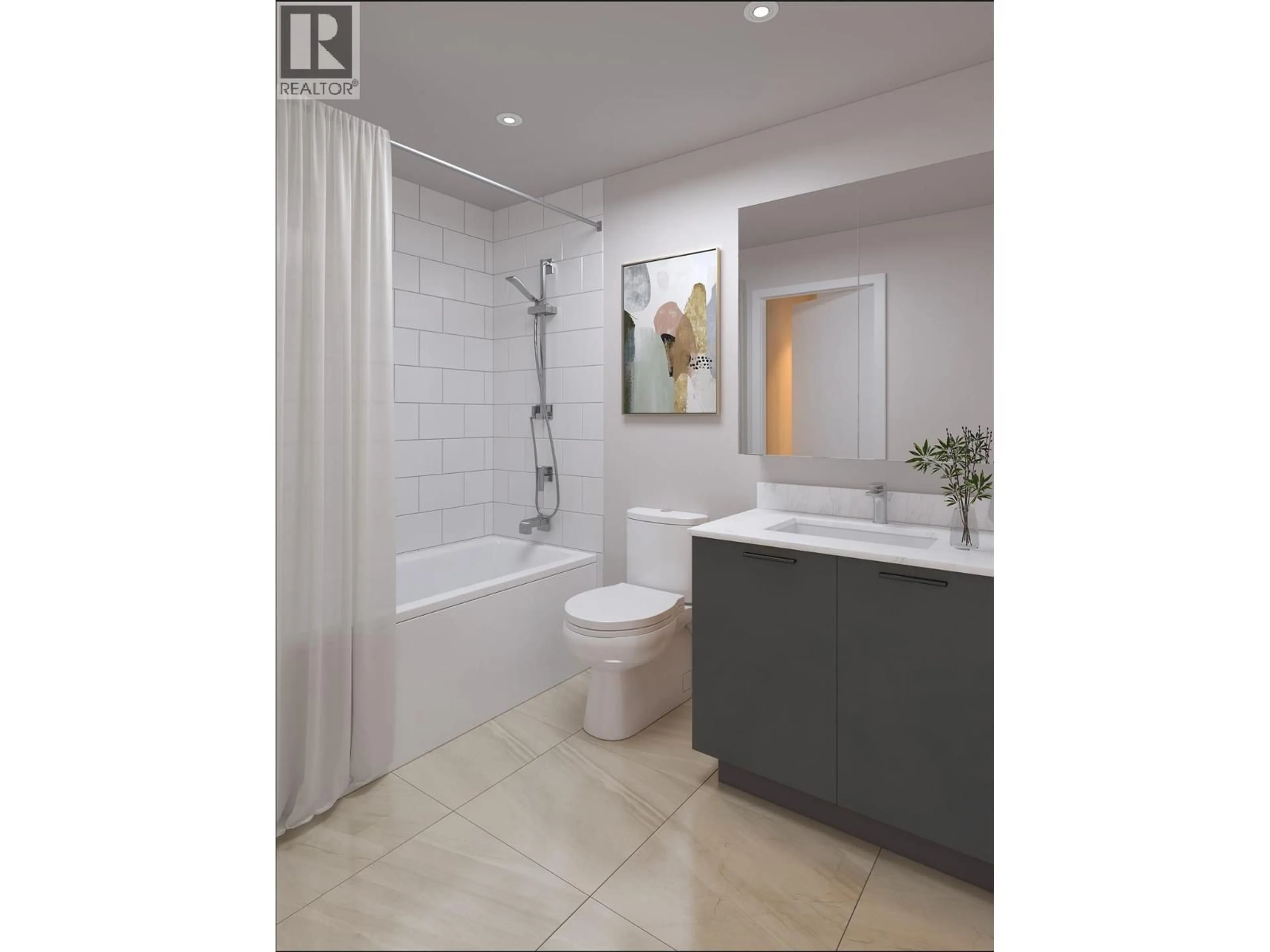 Contemporary bathroom, ceramic/tile floor for 415 - 1380 PRIDHAM AVENUE, Kelowna British Columbia V1Y6B5