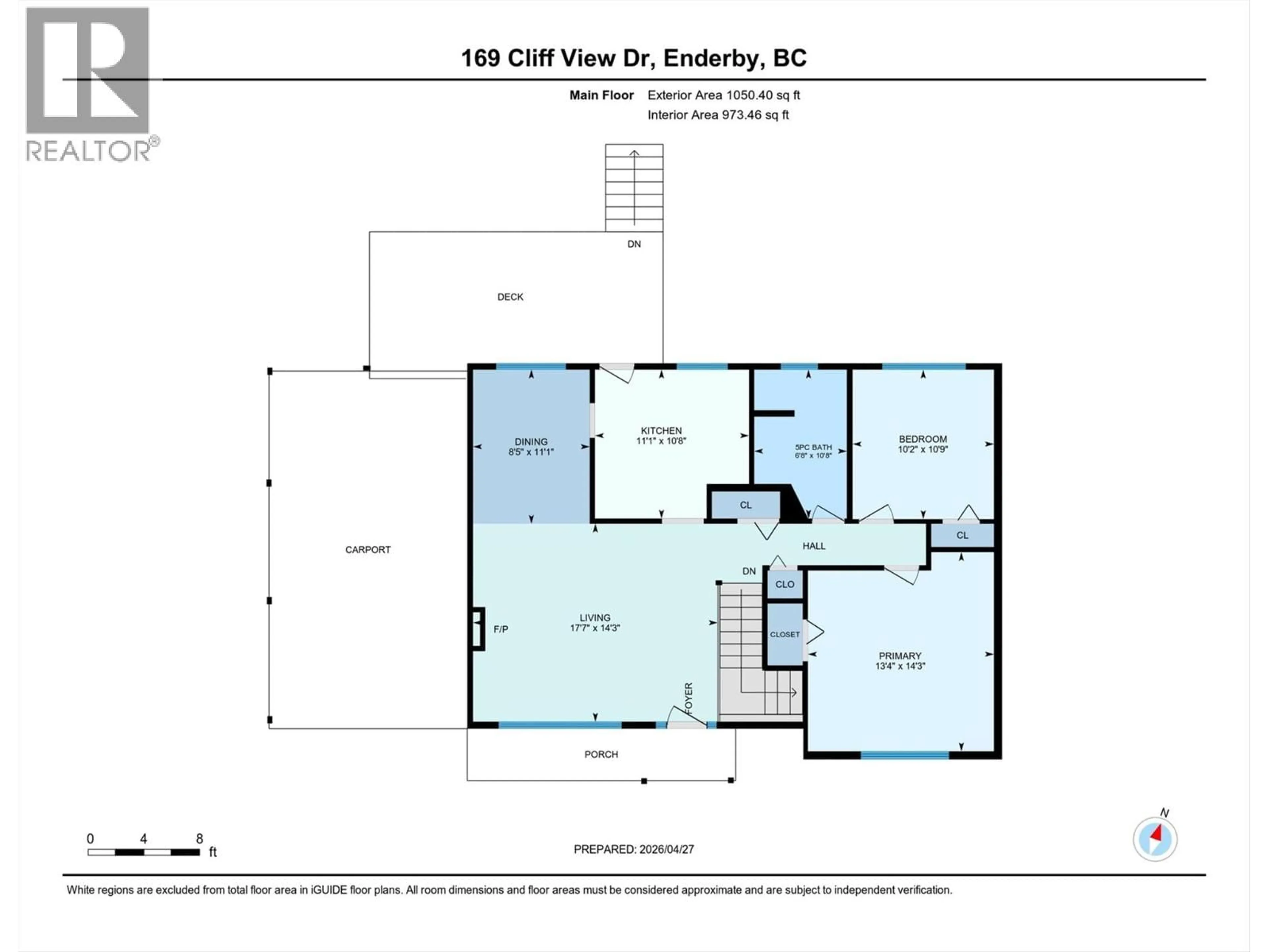 Floor plan for 169 CLIFFVIEW DRIVE, Enderby British Columbia V4Y4C1
