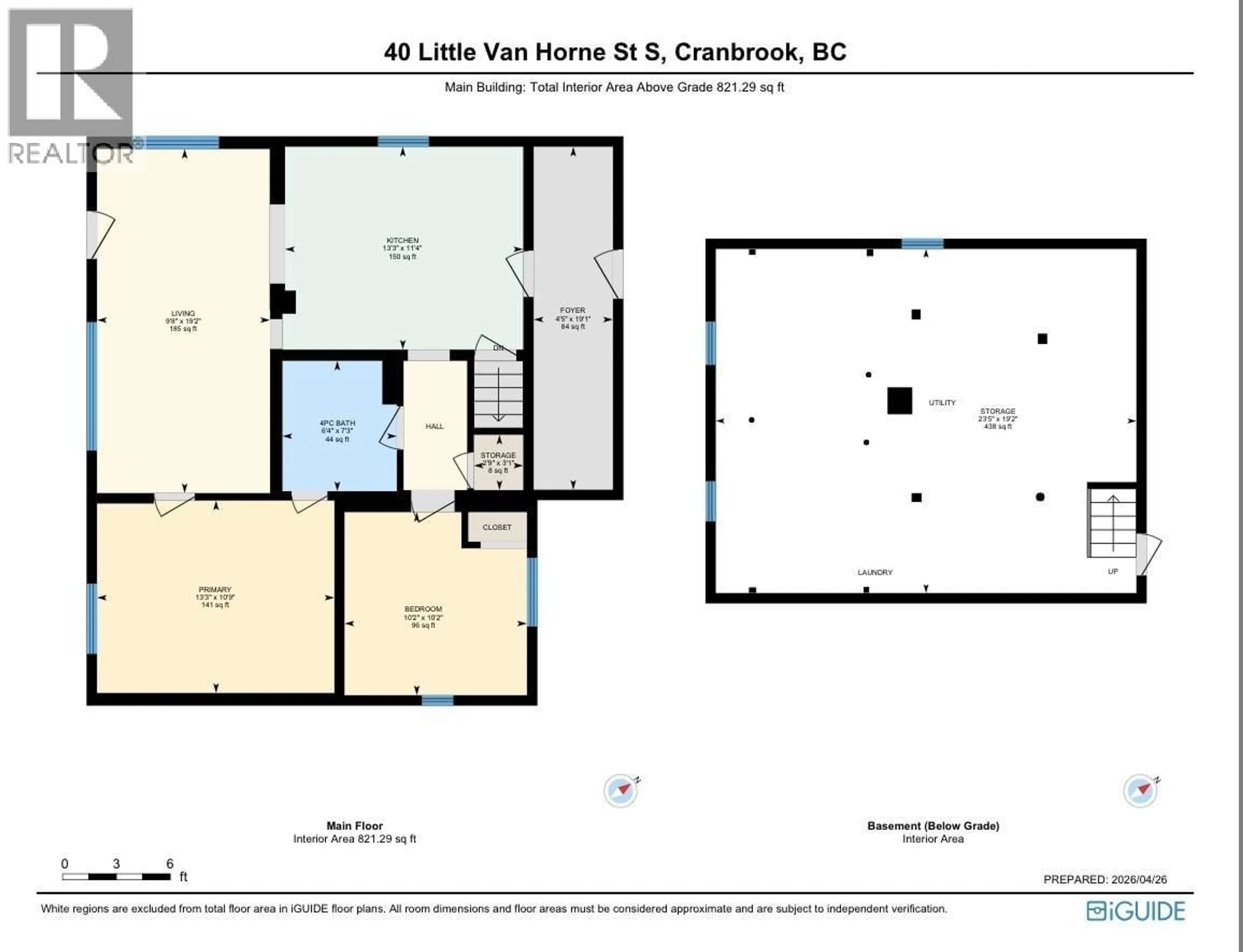 Floor plan for 40 LITTLE VAN HORNE STREET OTHER, Cranbrook British Columbia V1C1Z9