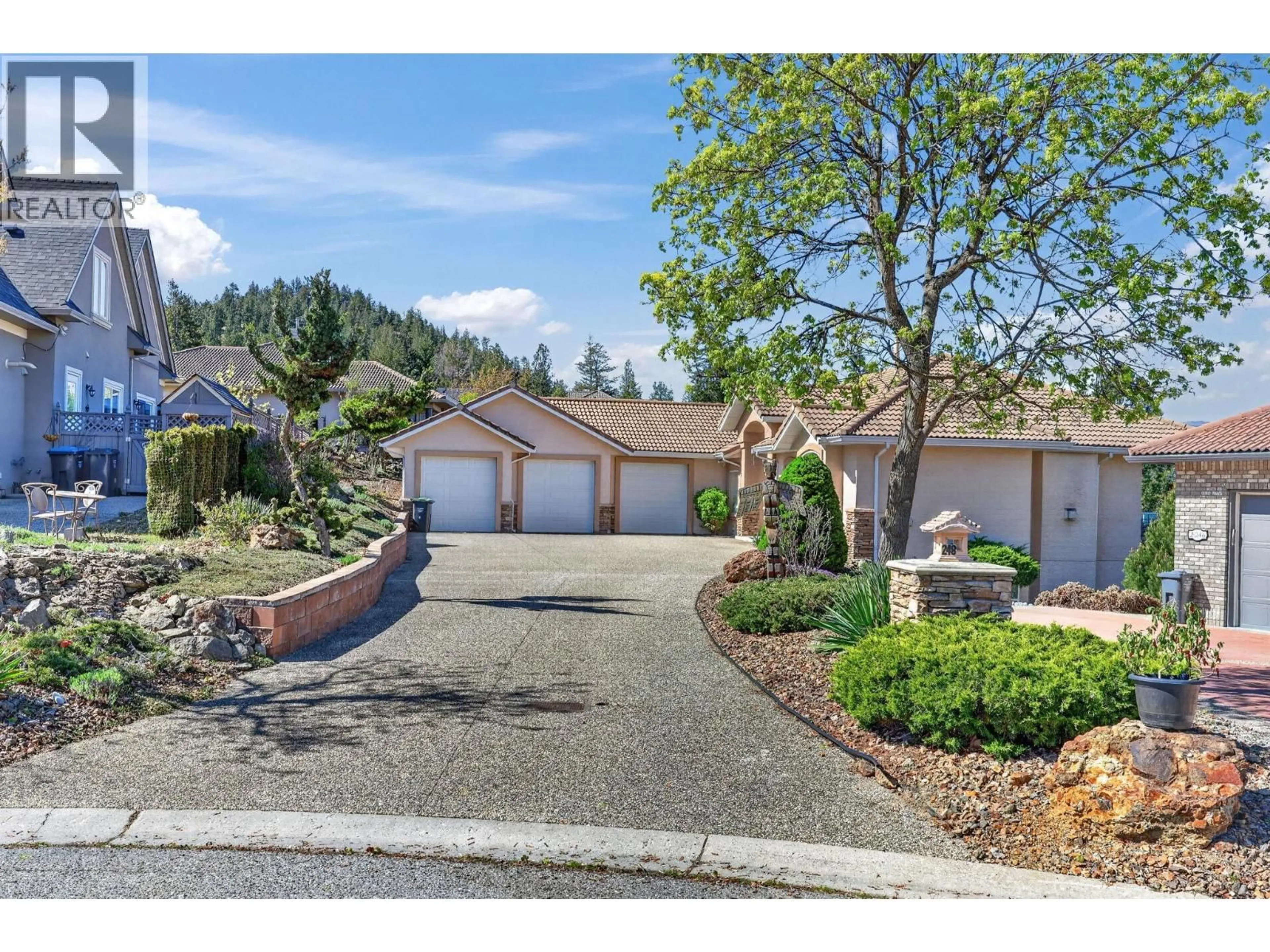 A pic from outside/outdoor area/front of a property/back of a property/a pic from drone, street for 248 PENDRAGON PLACE, Kelowna British Columbia V1V1N2