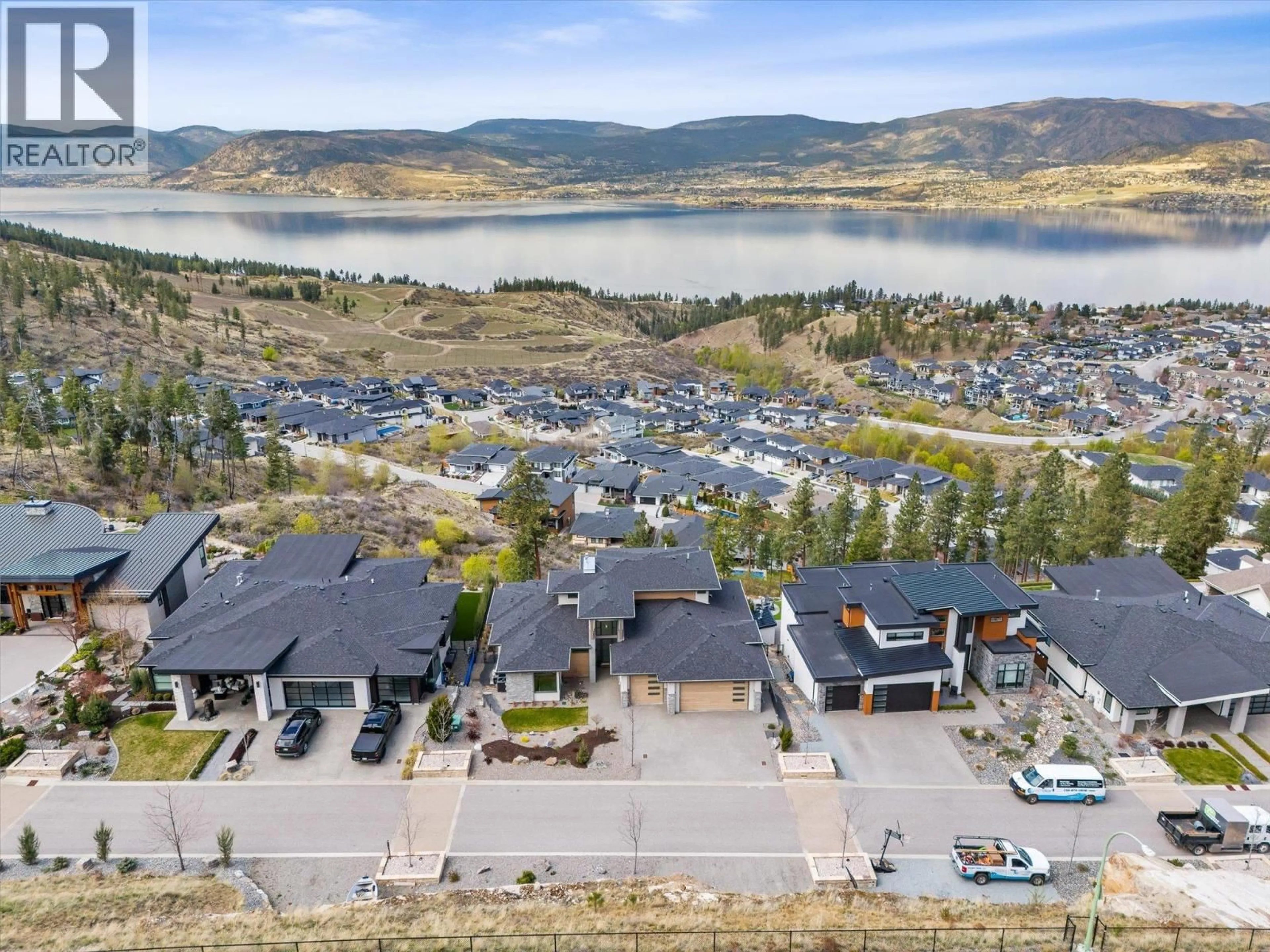 A pic from outside/outdoor area/front of a property/back of a property/a pic from drone, water/lake/river/ocean view for 110 - 5650 THE EDGE PLACE, Kelowna British Columbia V1W5M4