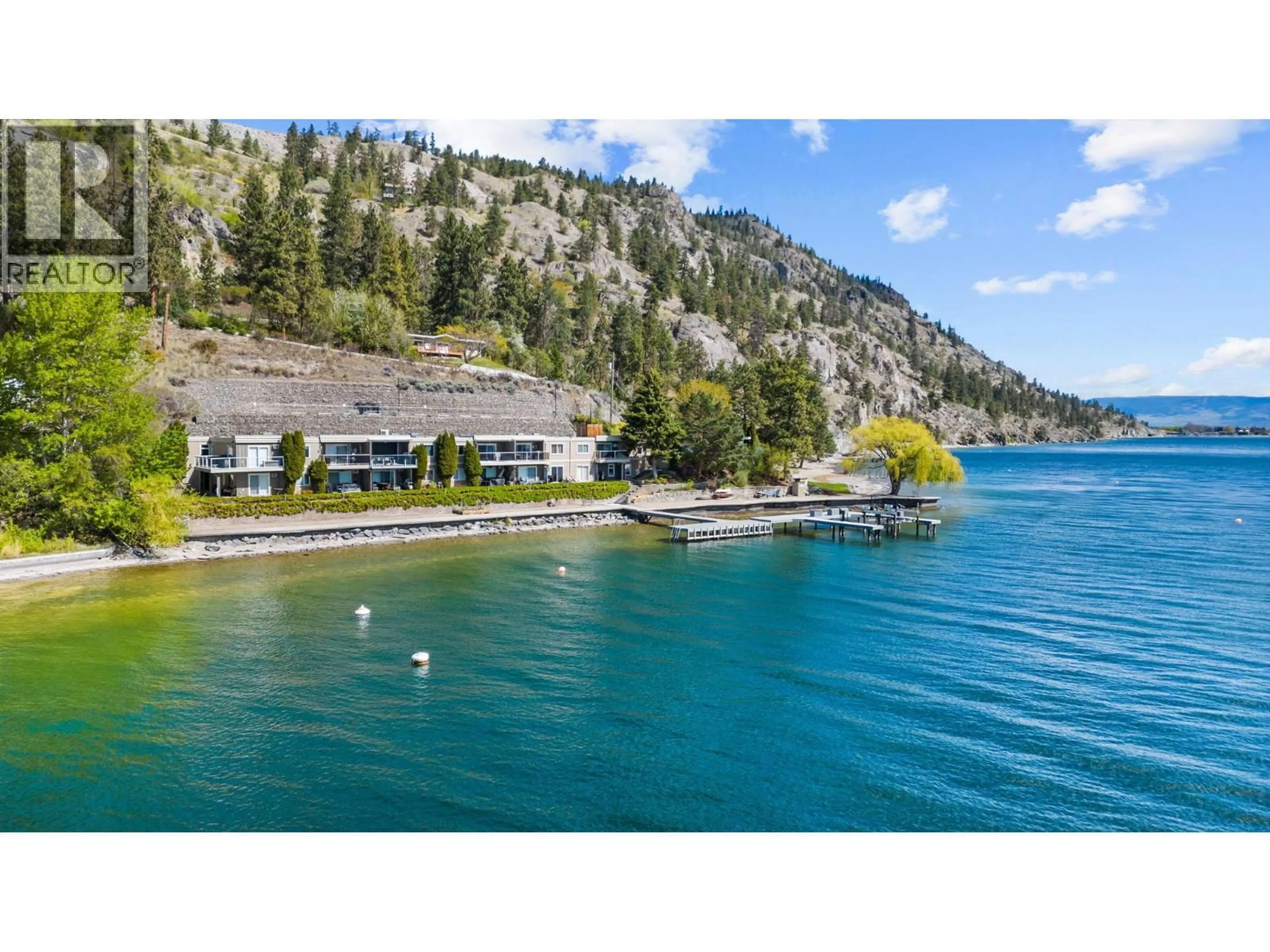 A pic from outside/outdoor area/front of a property/back of a property/a pic from drone, water/lake/river/ocean view for 100 - 3050 SECLUSION BAY ROAD, Westbank British Columbia V0H2A0