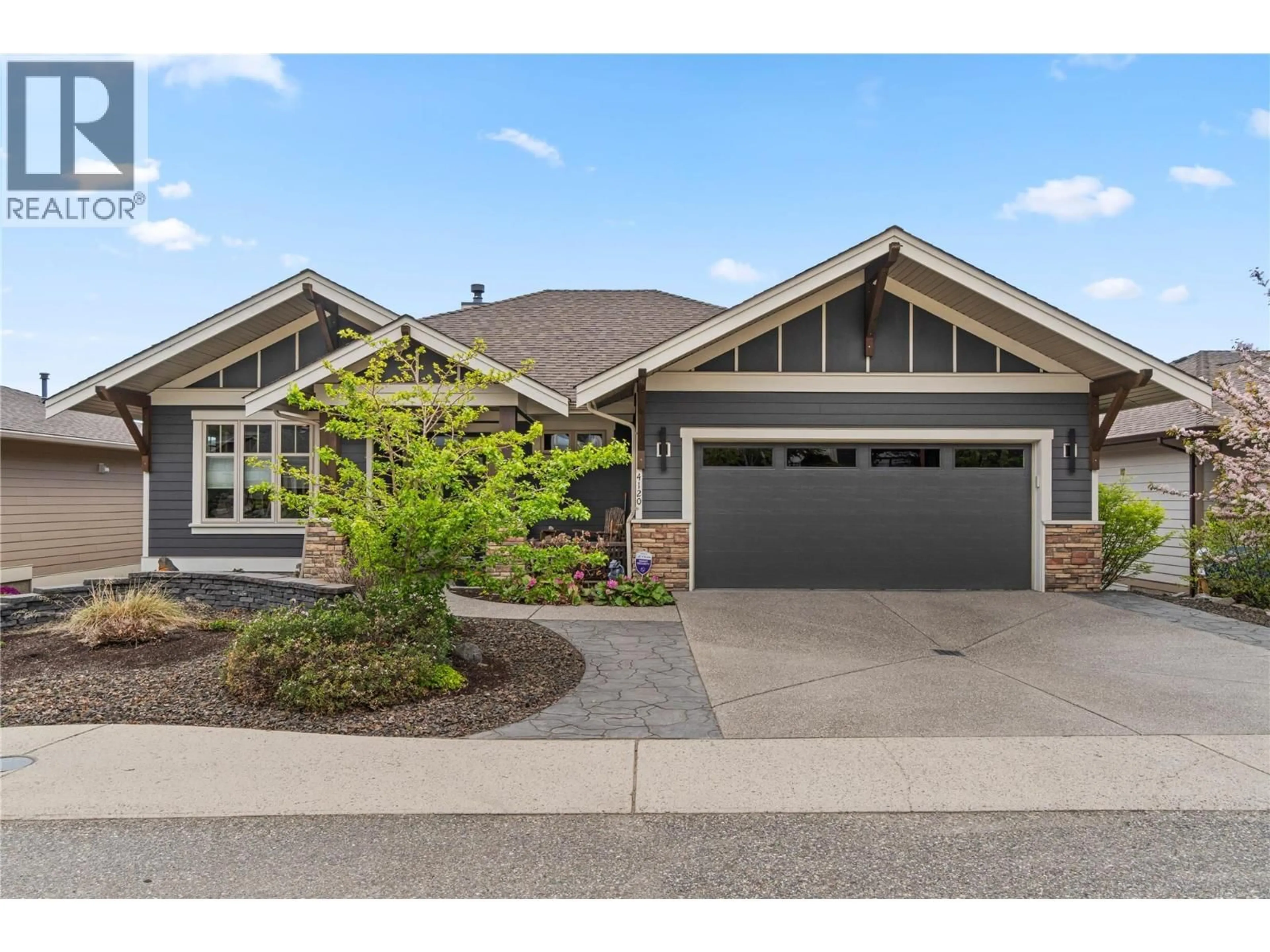 Home with vinyl exterior material, street for 4120 LEATHERBACK ROAD, Vernon British Columbia V1T9W4