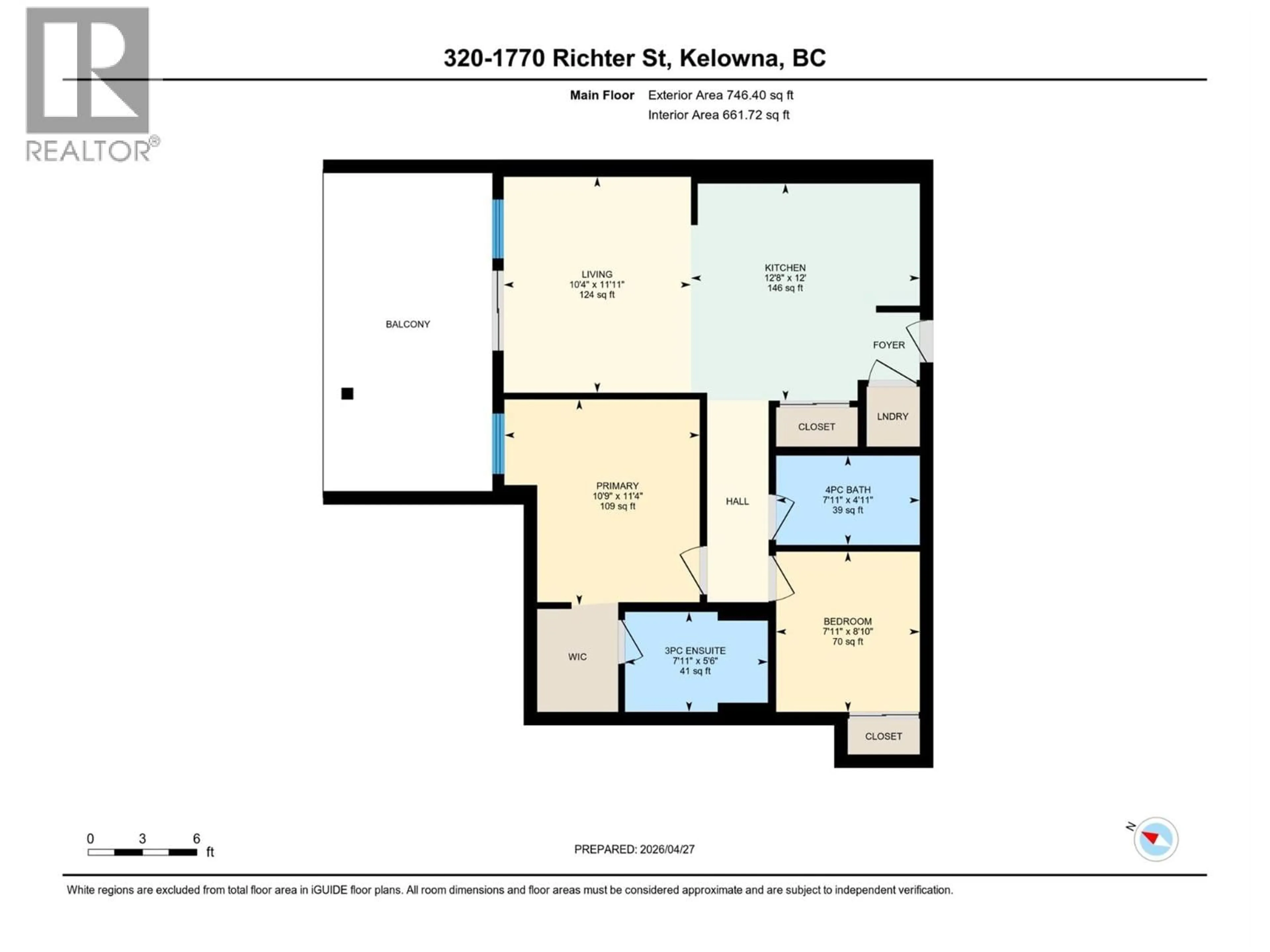 Floor plan for 320 - 1770 RICHTER STREET, Kelowna British Columbia V1Y0E6