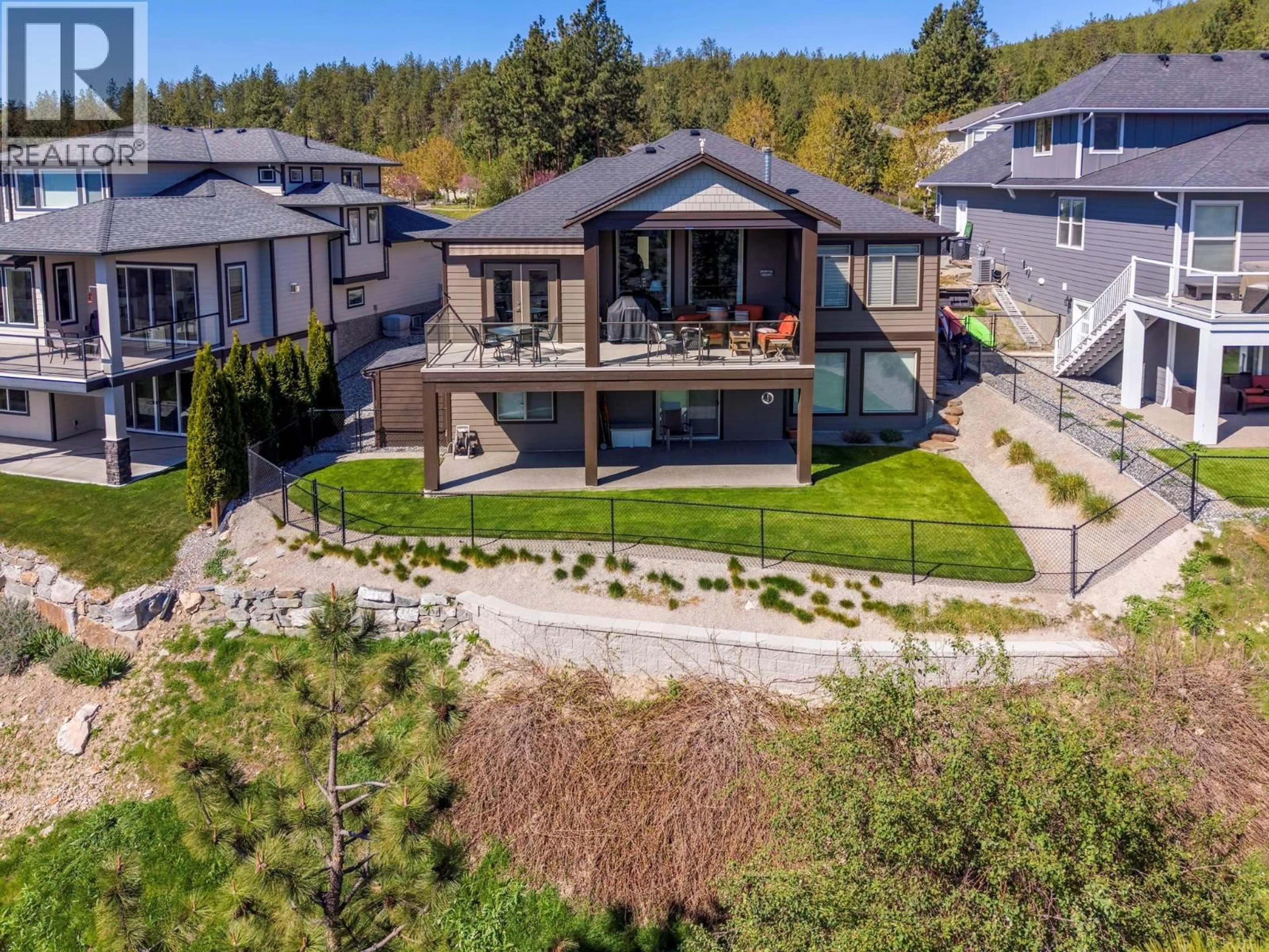 A pic from outside/outdoor area/front of a property/back of a property/a pic from drone, mountain view for 13181 APEX CRESCENT, Lake Country British Columbia V4V2W1