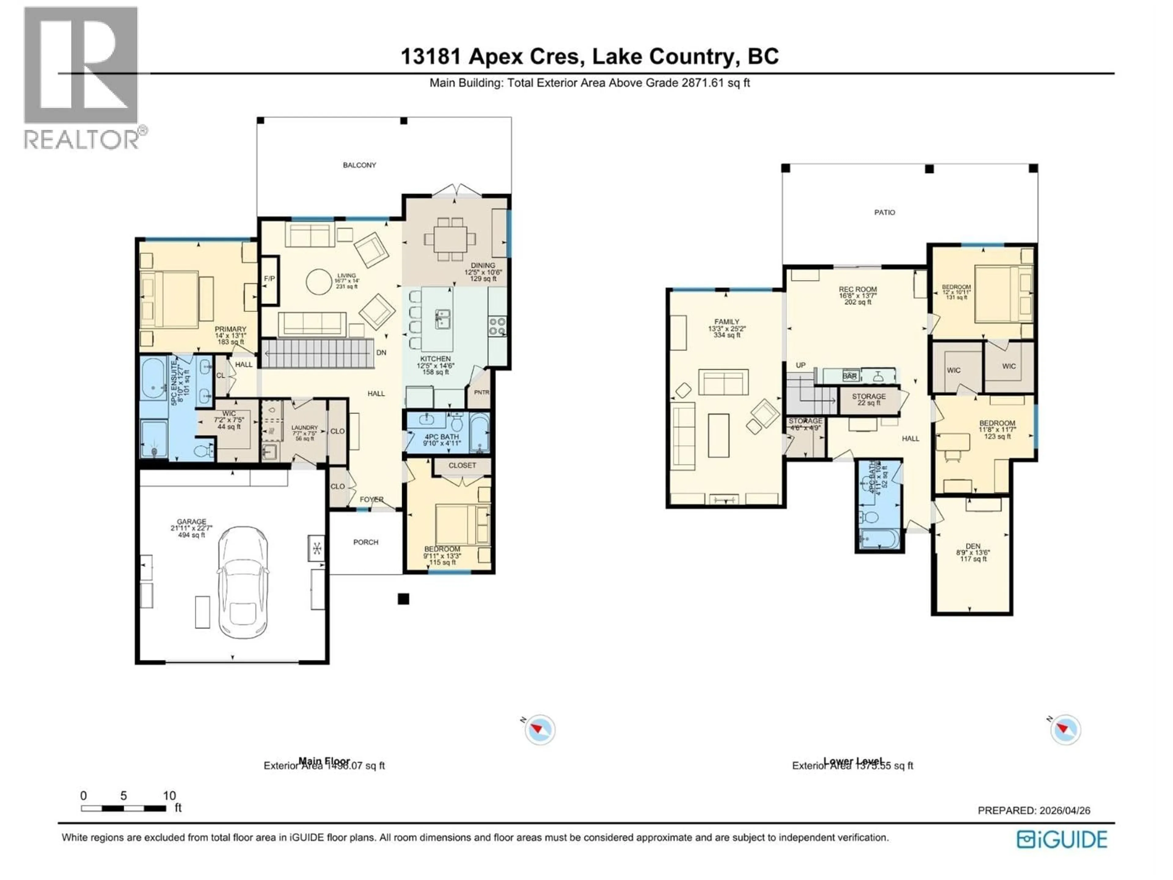 Floor plan for 13181 APEX CRESCENT, Lake Country British Columbia V4V2W1