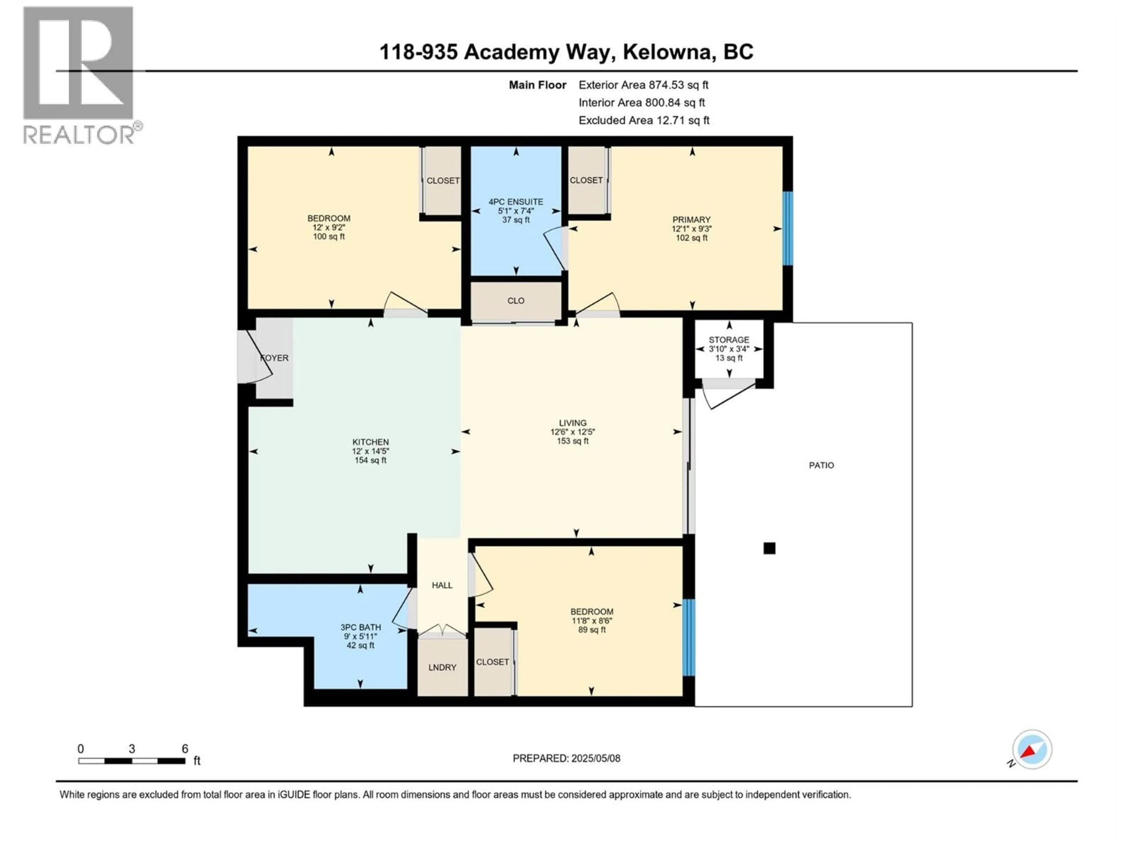 Floor plan for 118 - 935 ACADEMY WAY, Kelowna British Columbia V1V3A9