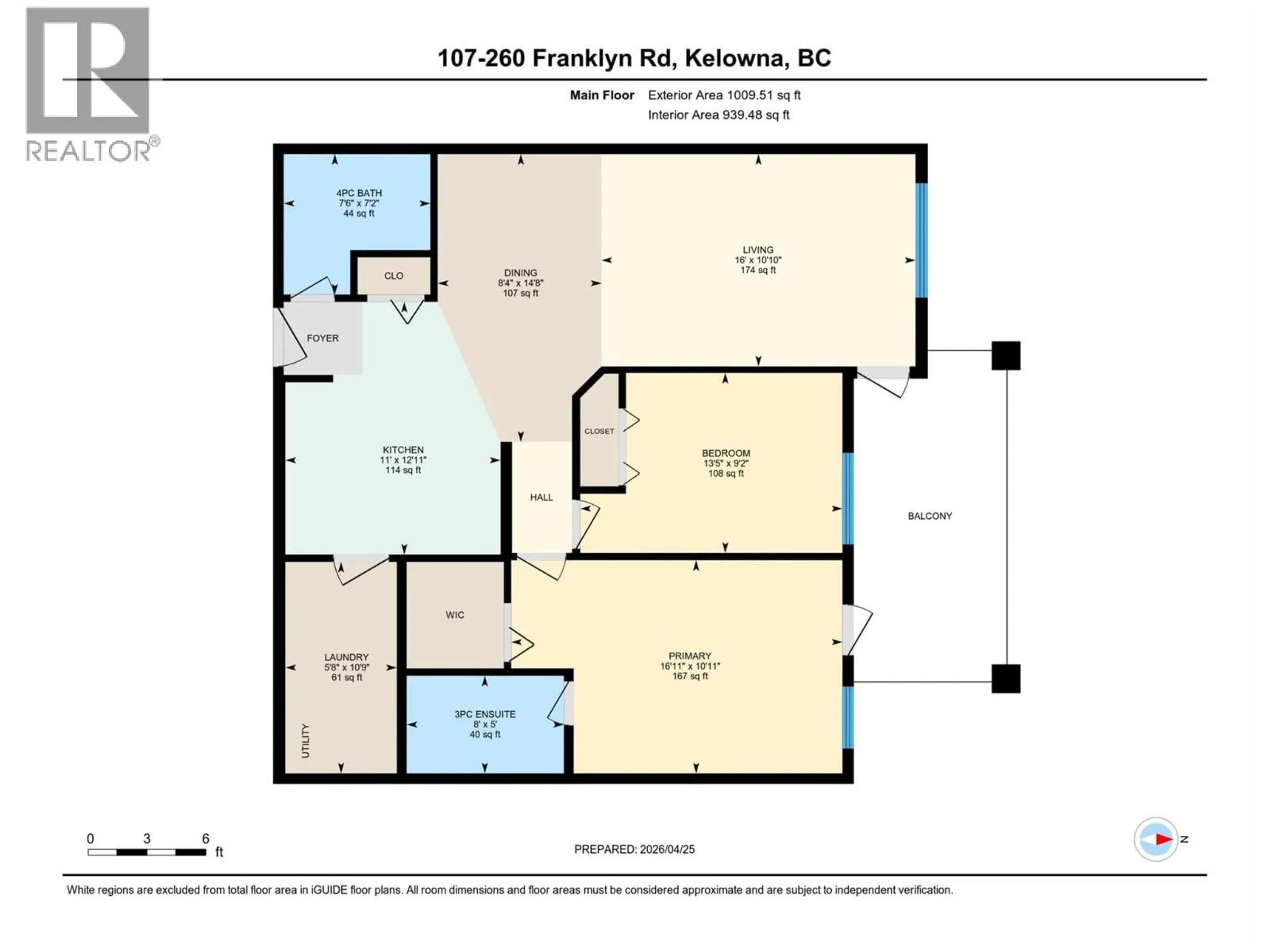 Floor plan for 107 - 260 FRANKLYN ROAD, Kelowna British Columbia V1X8C1