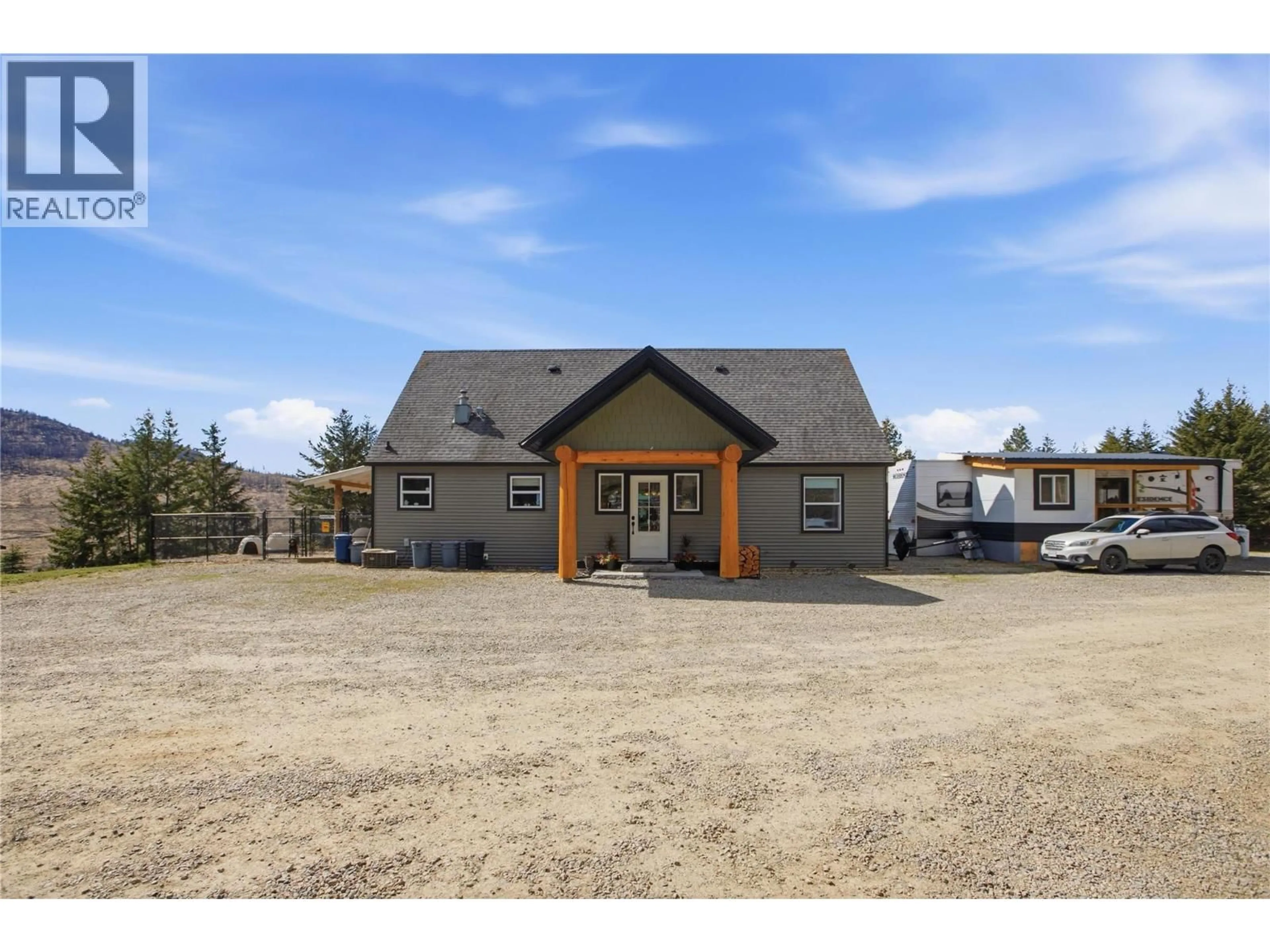 A pic from outside/outdoor area/front of a property/back of a property/a pic from drone, building for 4205 KRISTIANSON ROAD, Monte Lake British Columbia V0E2N0