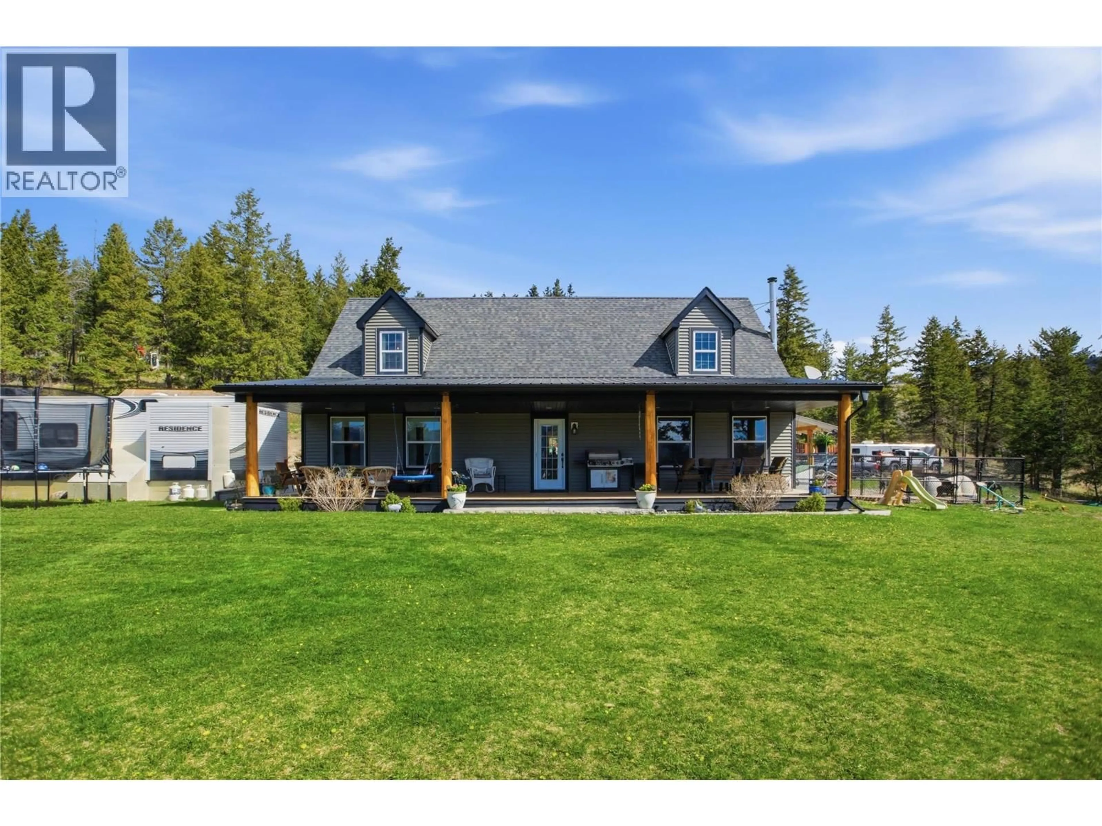 A pic from outside/outdoor area/front of a property/back of a property/a pic from drone, unknown for 4205 KRISTIANSON ROAD, Monte Lake British Columbia V0E2N0
