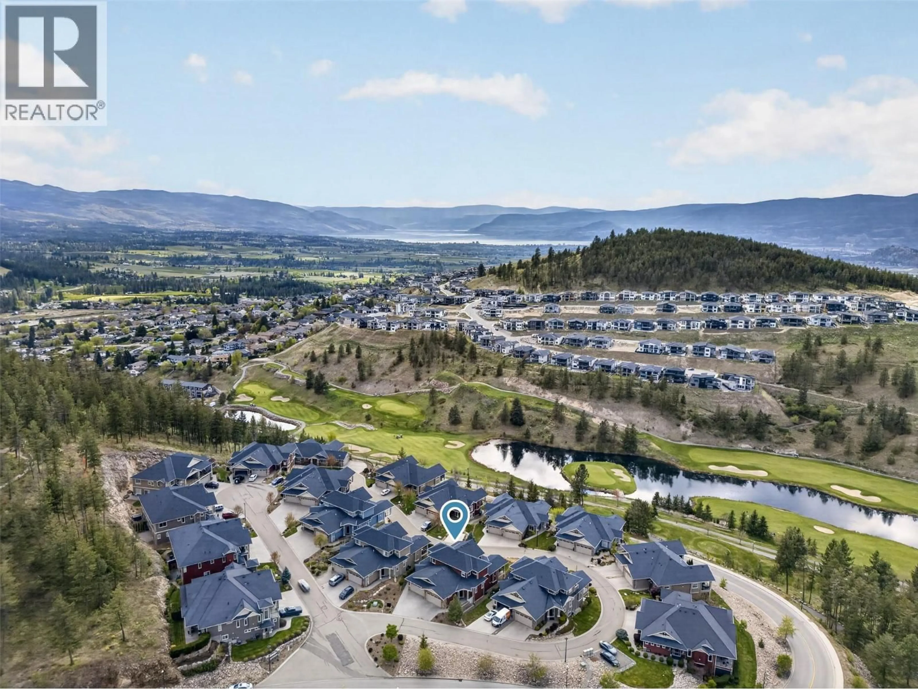 A pic from outside/outdoor area/front of a property/back of a property/a pic from drone, mountain view for 17 - 875 STOCKLEY STREET, Kelowna British Columbia V1P1S4